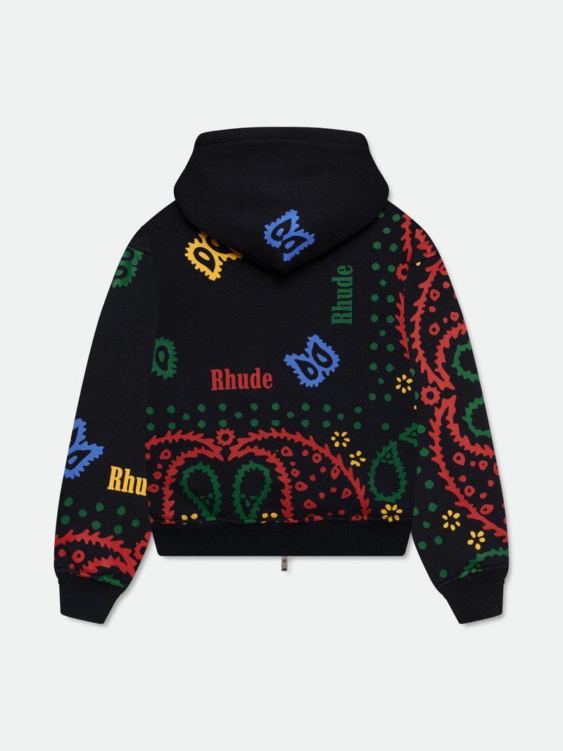 Rhude RHUDE BANDANA PRINT FULL-ZIP HOODIE outlook
