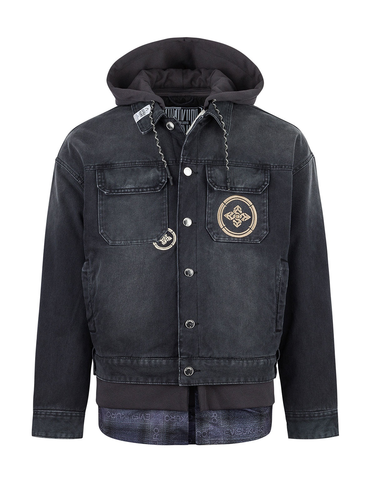 Multi-pocket and Layering Effect Relax Fit Trucker Jacket - 12