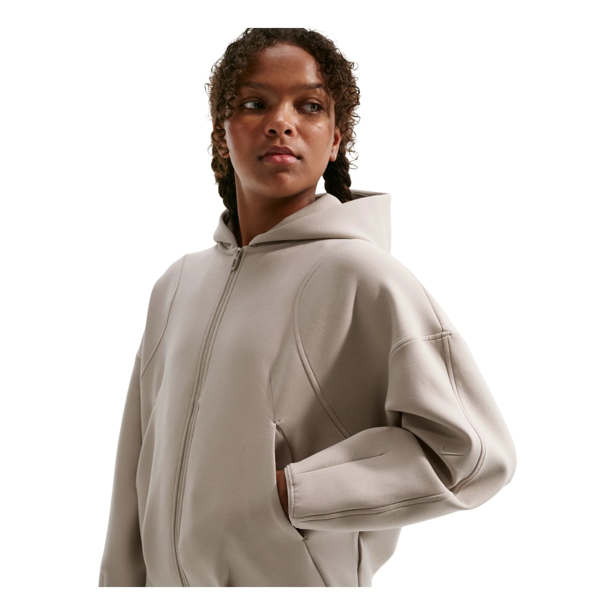(WMNS) Nike MAVN Therma-FIT Knit Full-Zip Hoodie 'Cream II Black' IM1763-236 - 1