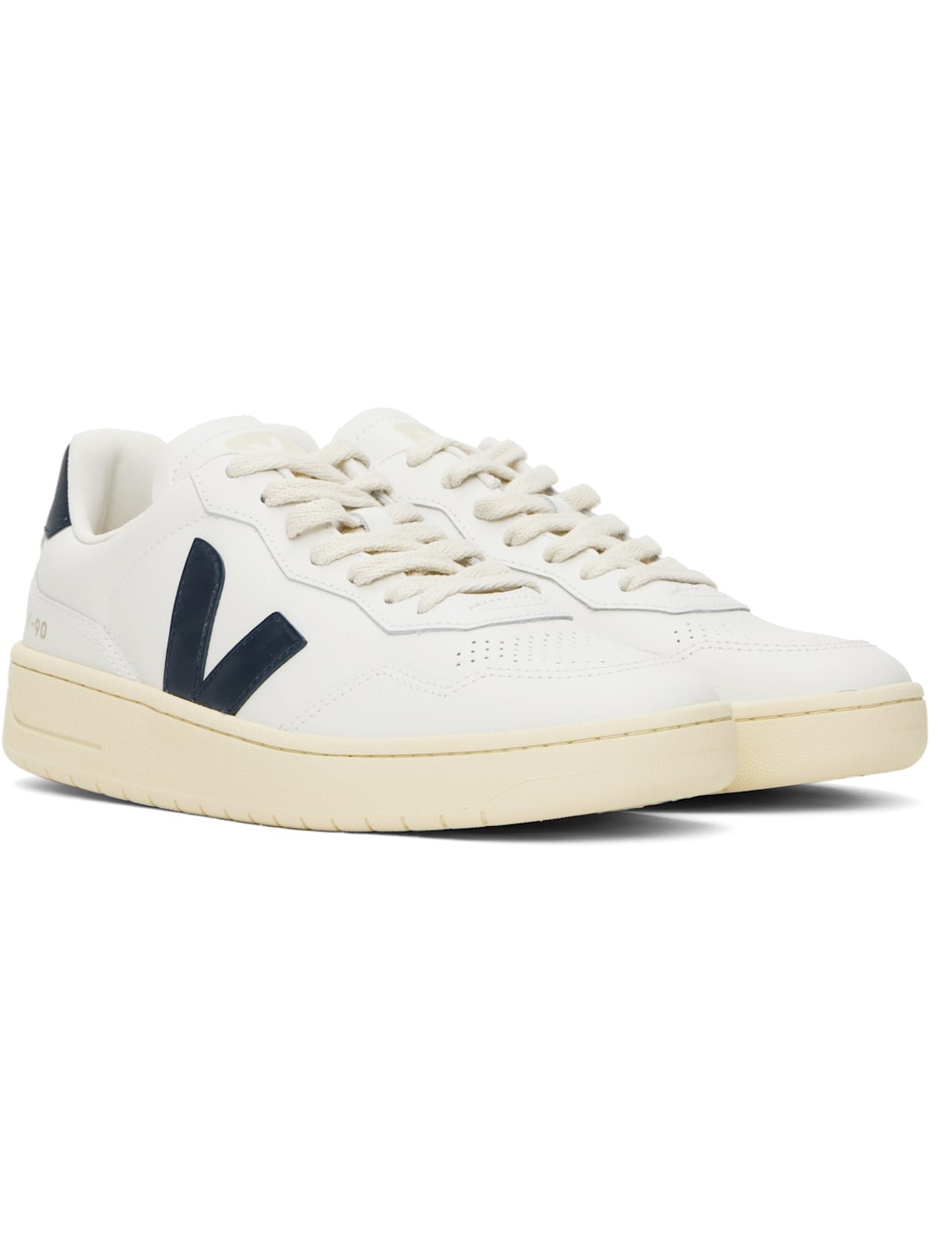White V-90 Leather Sneakers - 4