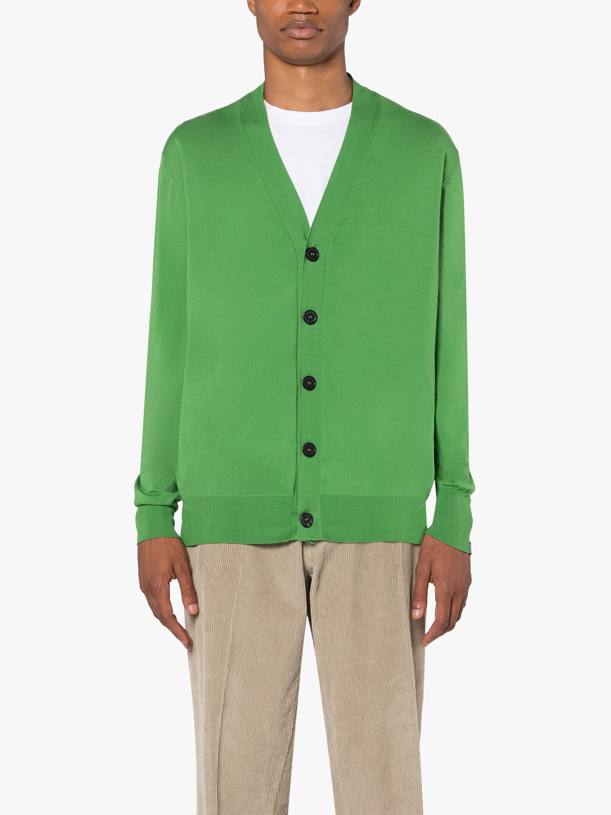GREEN COTTON CARDIGAN - 3