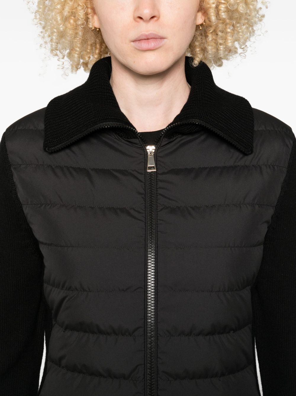 quilted knit-panel puffer jacket - 5