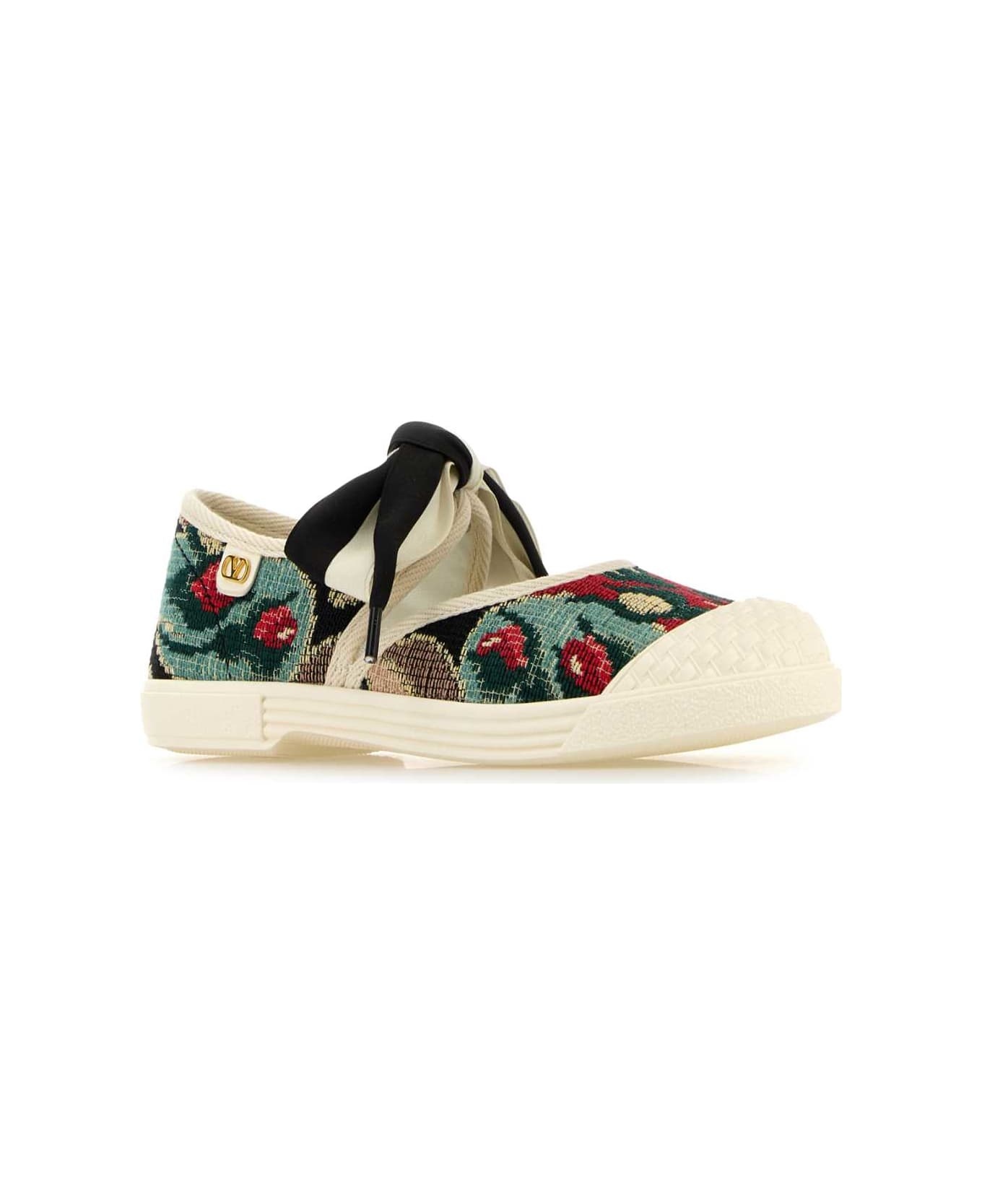 Embroidered Canvas Slip Ons - 2