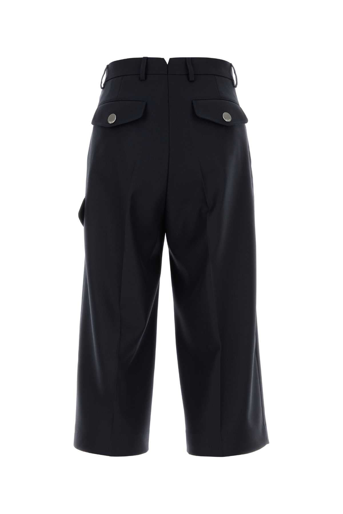 Ami Men Midnight Blue Wool Bermuda Shorts - 2