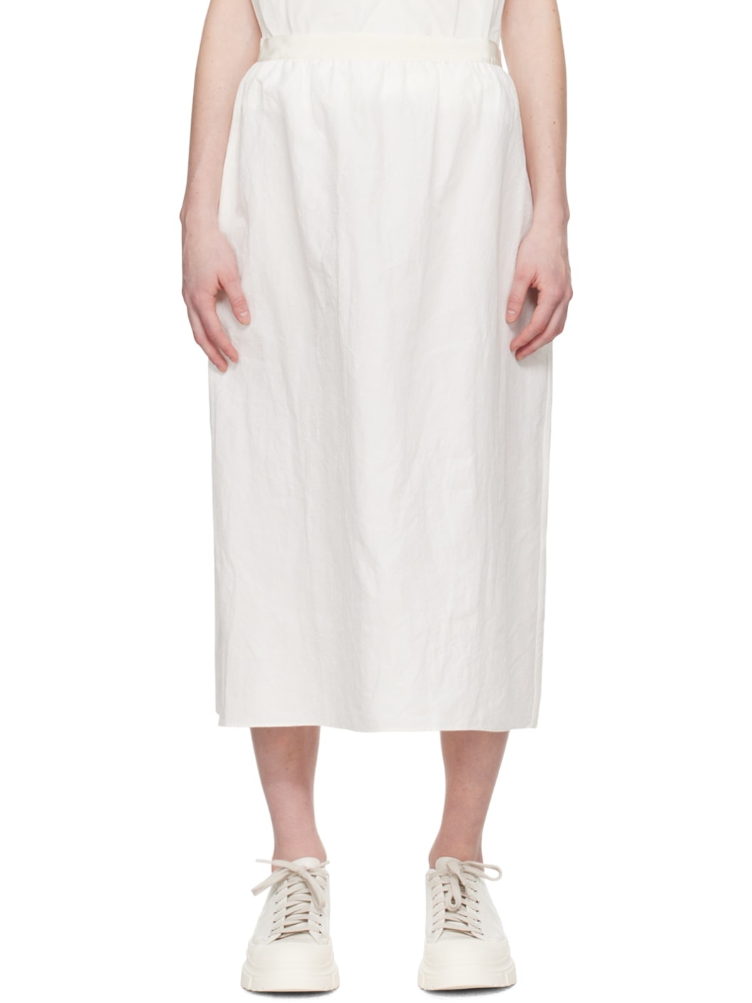 White So Pencil Midi Skirt - 1