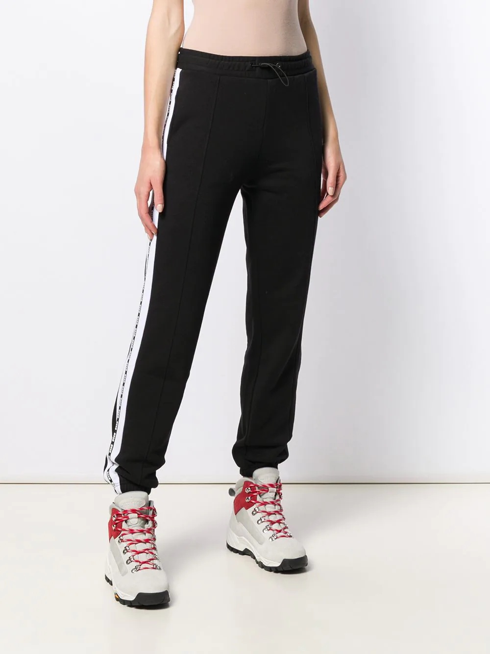 logo tape track pants - 3