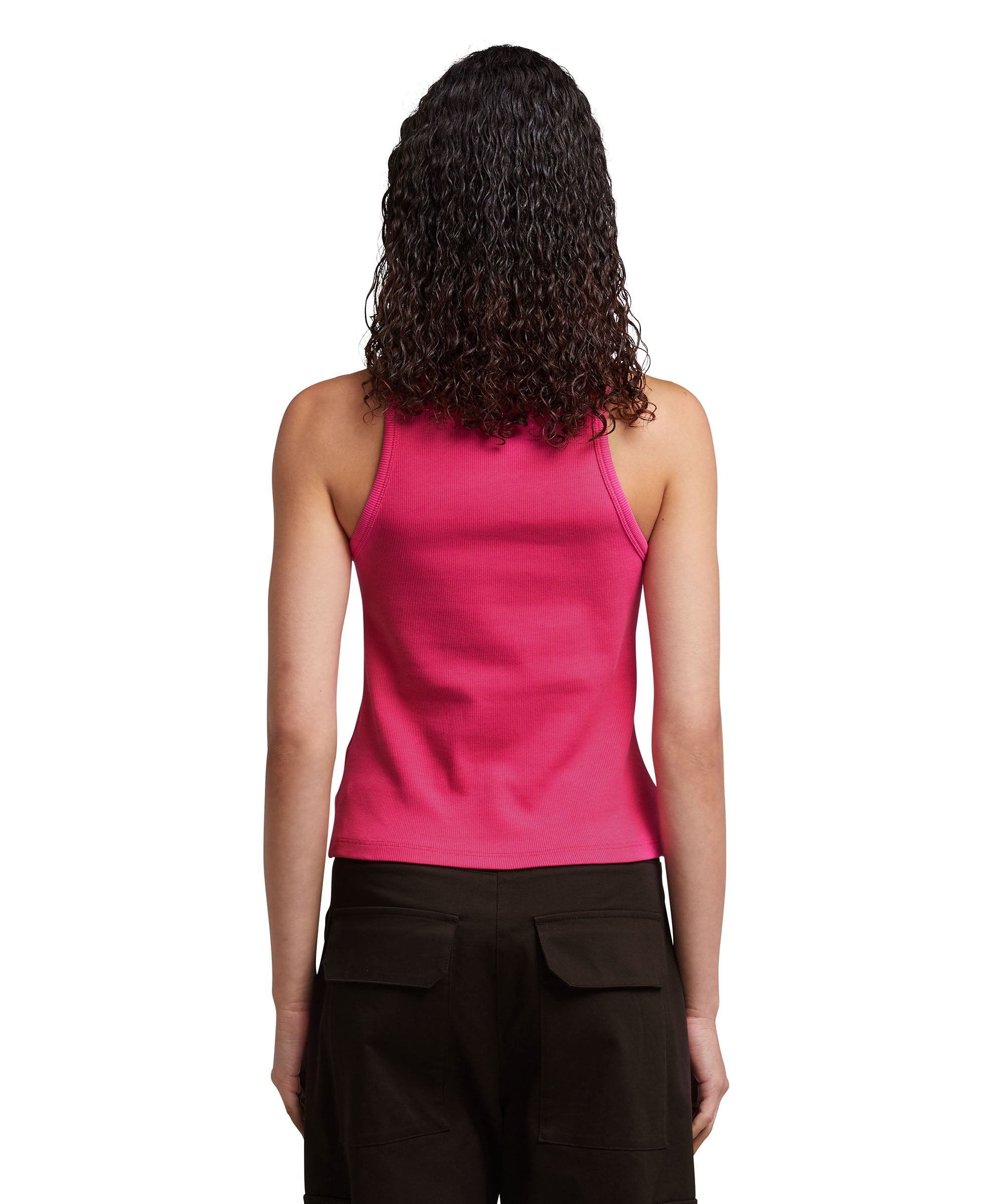 Ribbed jersey tank top with embroidered logo - 3