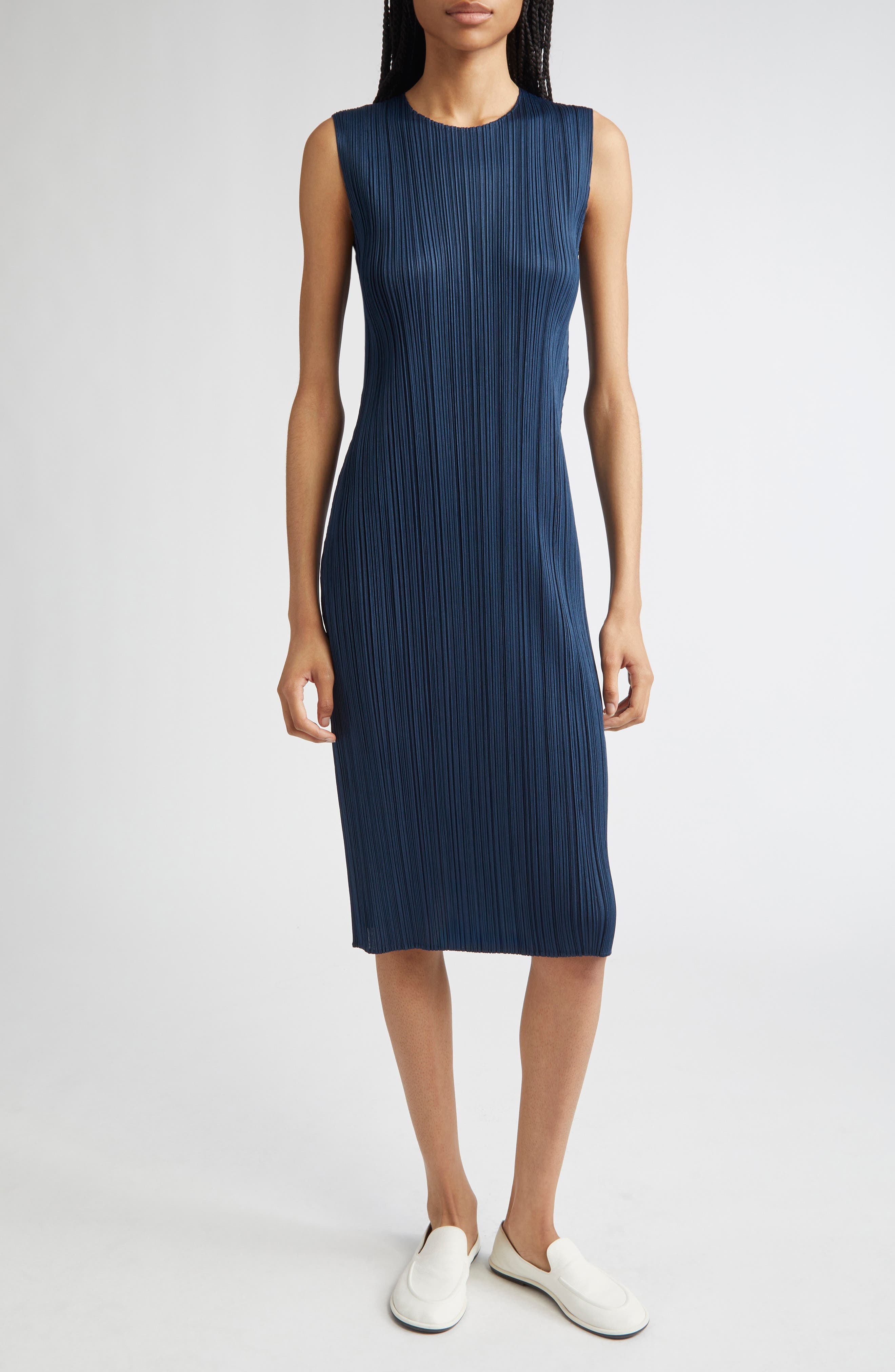 Pleats Please Issey Miyake Monthly Colors April Pleated Dress in Grayish Navy at Nordstrom - 1