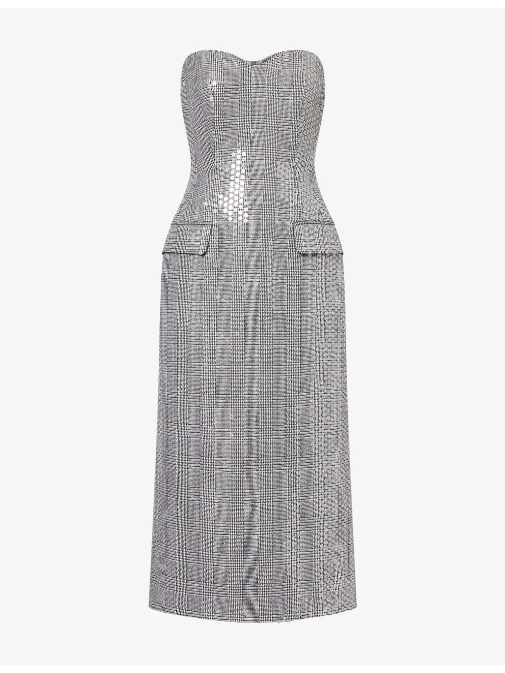 Strapless Sequin-Embellished Midi Dress - 1