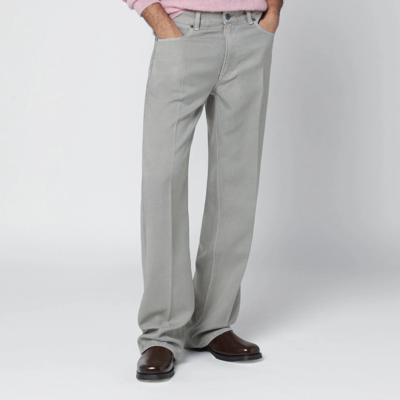 Light grey trousers in Japanese polyester - 1