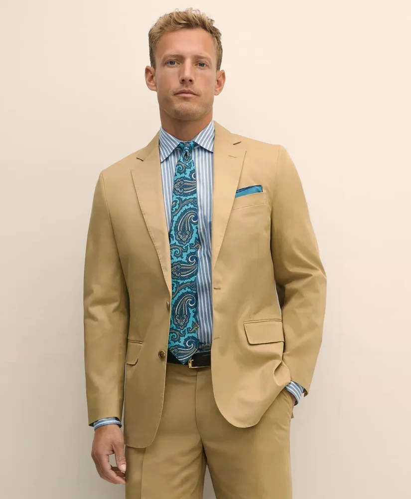 Classic Fit Stretch Cotton Twill Suit Jacket - 1