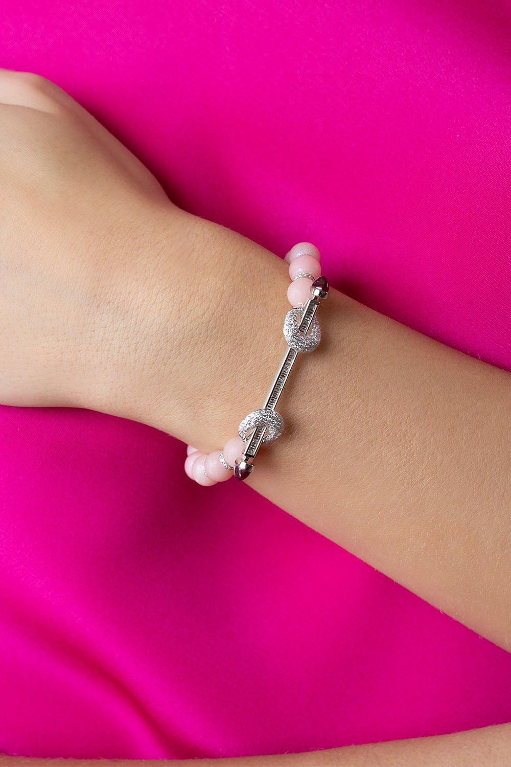 Pink Opal Diamond Chakra Bracelet - 2