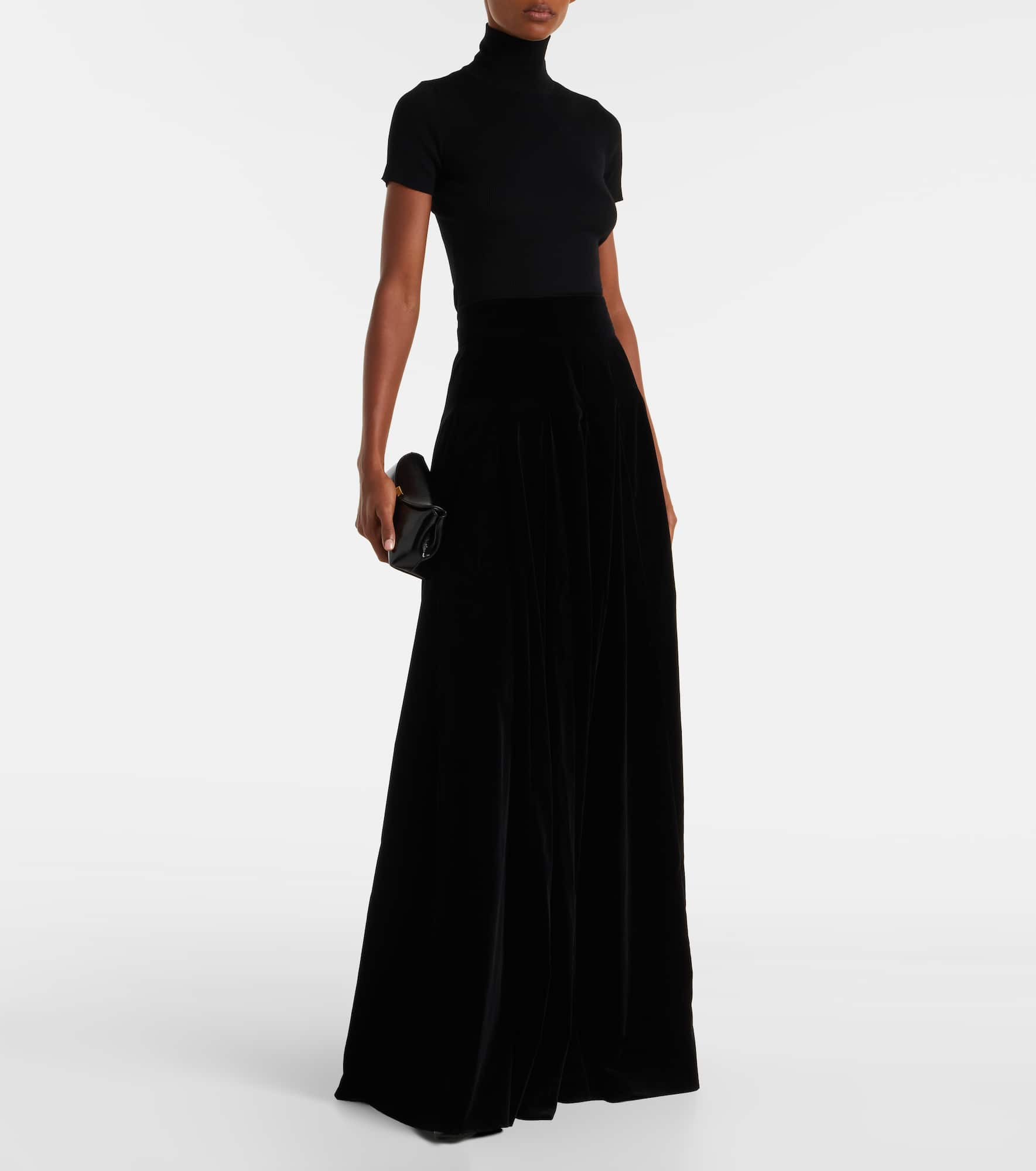 Cotton velvet maxi skirt - 2