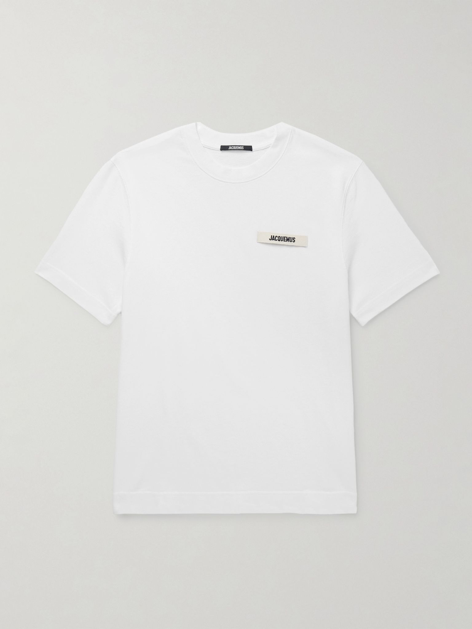 Logo-Appliquéd Cotton-Jersey T-Shirt White - 1
