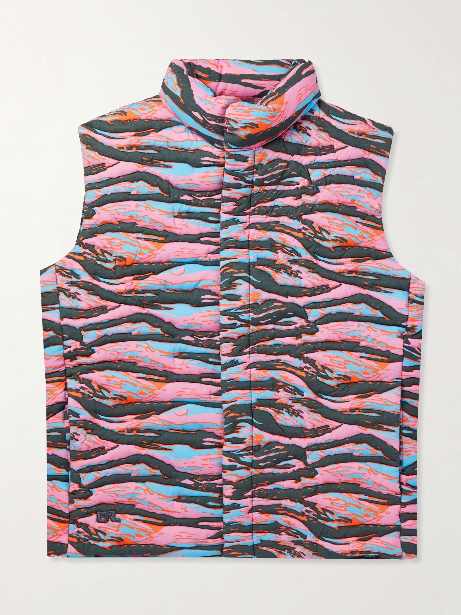 Printed Quilted Cotton-Jacquard Down Gilet - 1