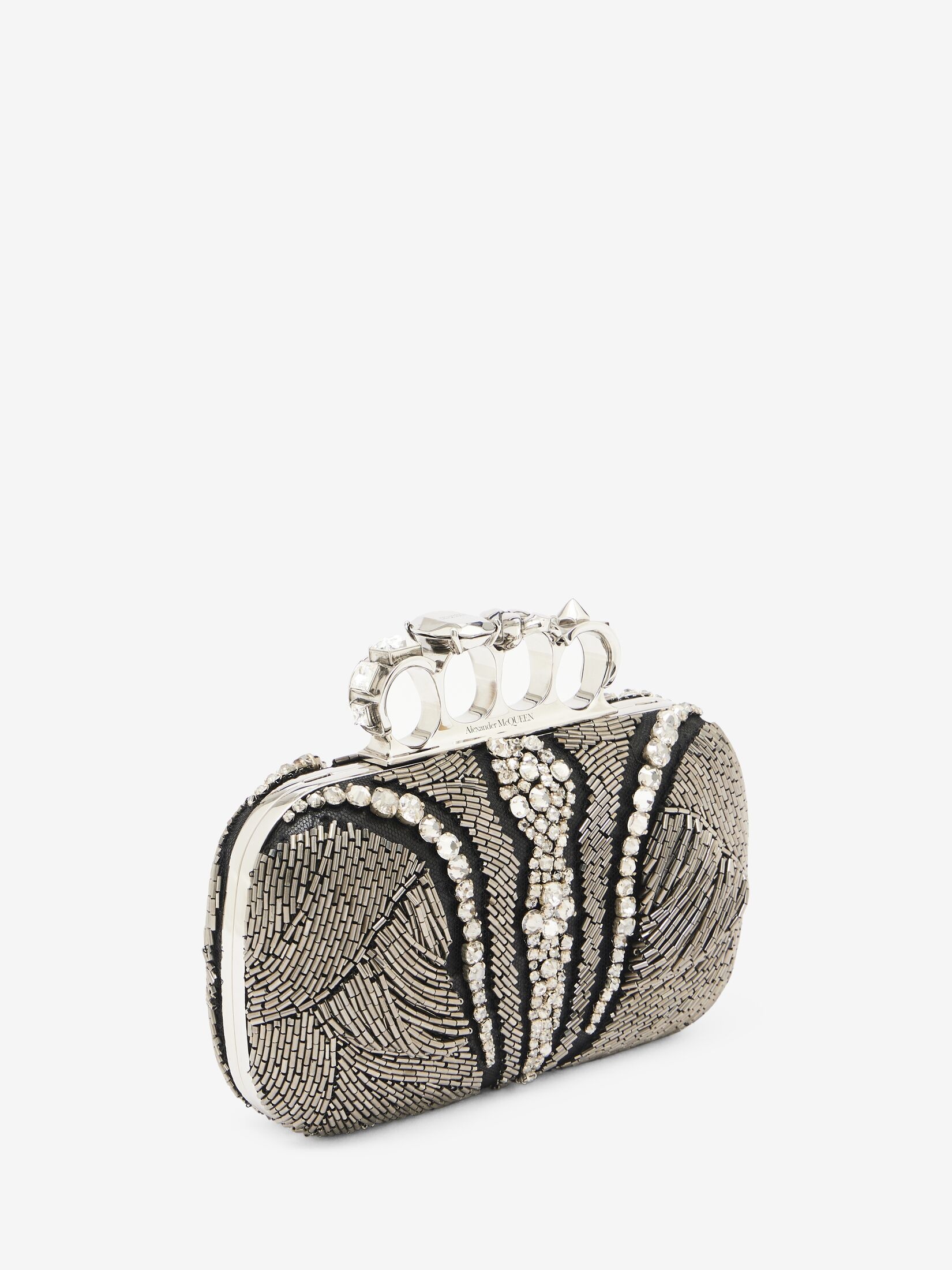 Women's Knuckle Clutch in Silver - 2