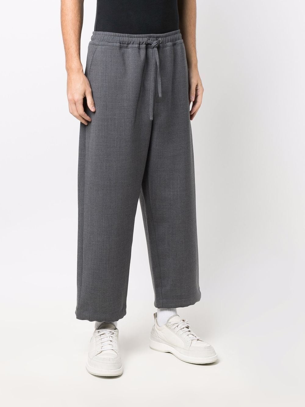 elasticated drawstring-ankle track pants - 3