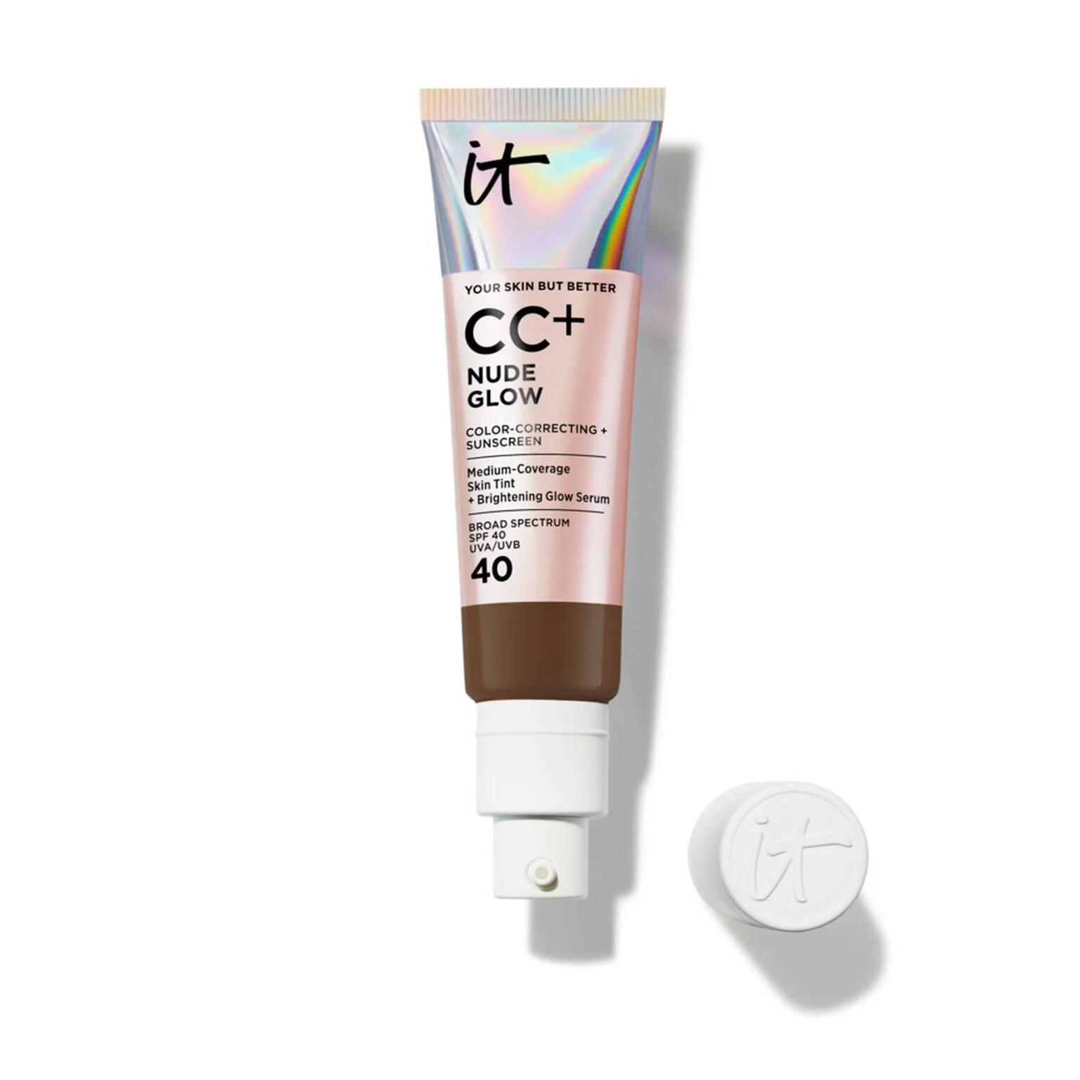 CC+ Nude Glow Lightweight Foundation + Glow Serum with SPF 40 - 1