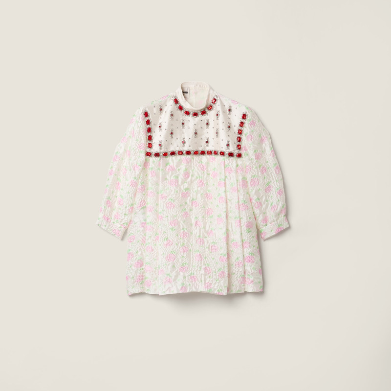 Cloqué mini-dress with crystals 1