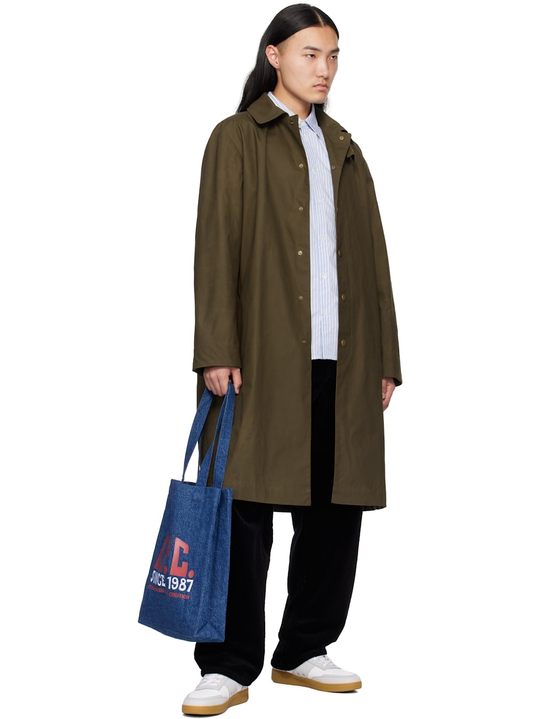 A.P.C. Khaki Arthur Mac Coat | ssense | REVERSIBLE