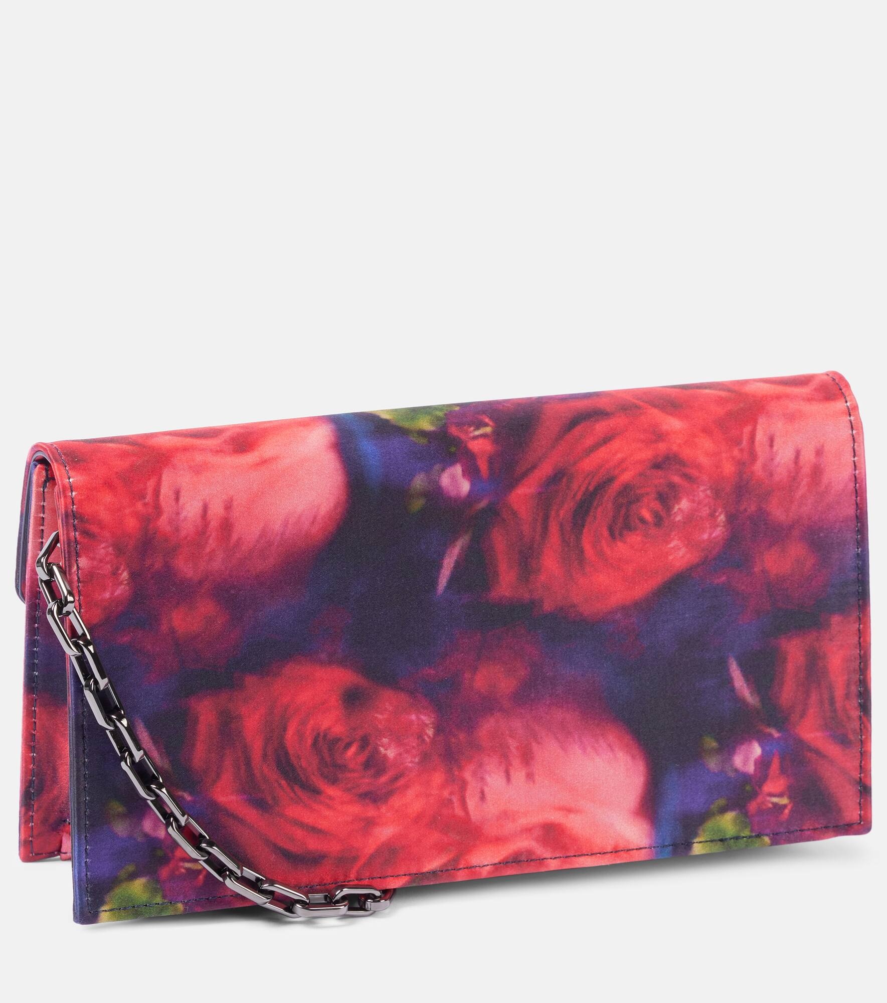 Loubi54 floral satin crêpe clutch - 4