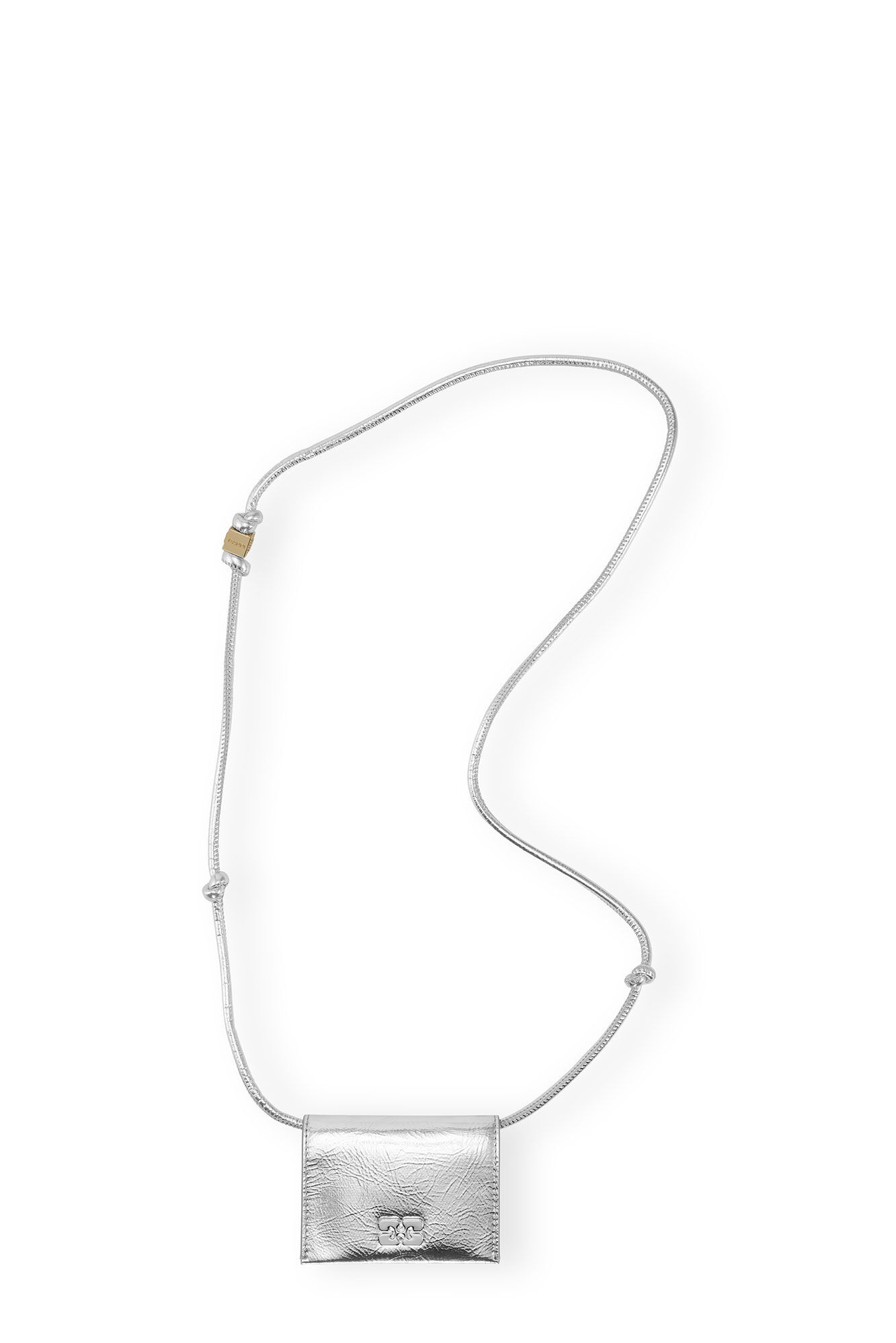 SILVER GANNI BOU WALLET ON STRAP - 1