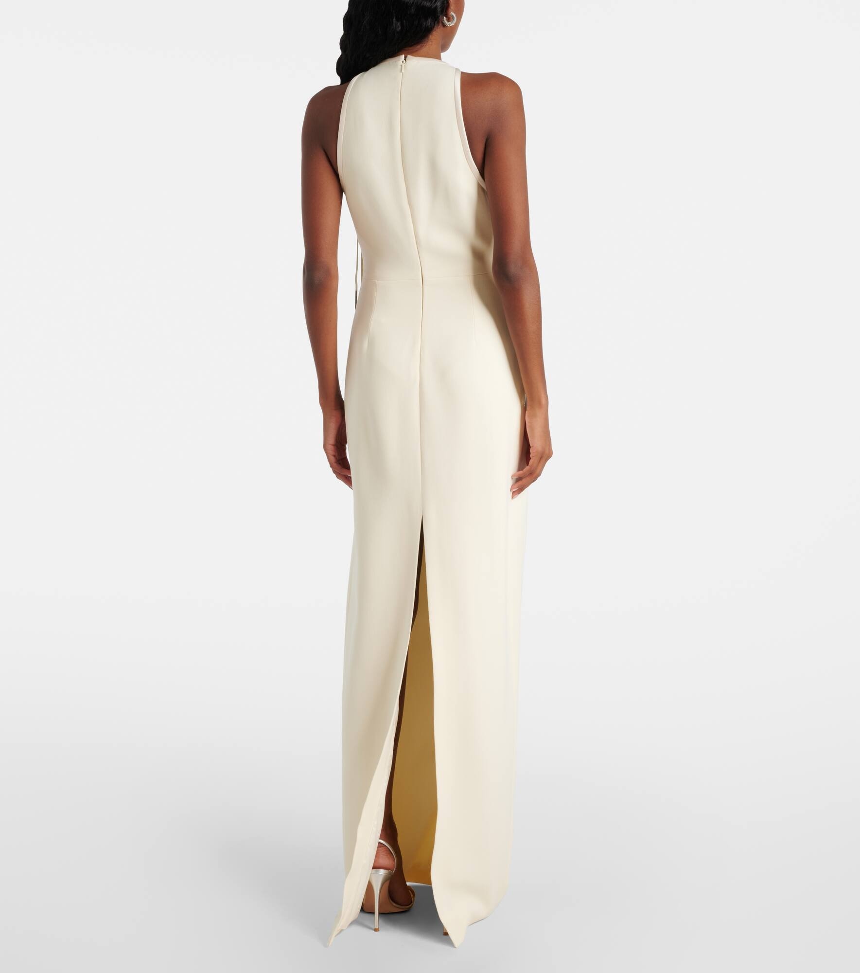 Chain-trimmed crêpe gown - 3