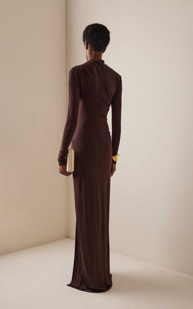 Jersey Draped Gown brown 4