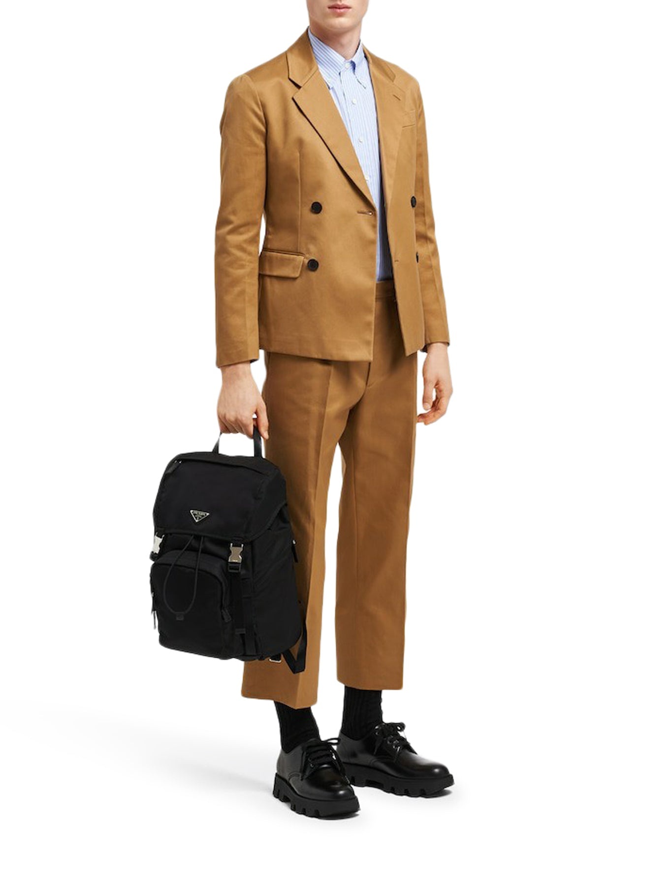 BACKPACK IN RE-NYLON AND SAFFIANO LEATHER - 3