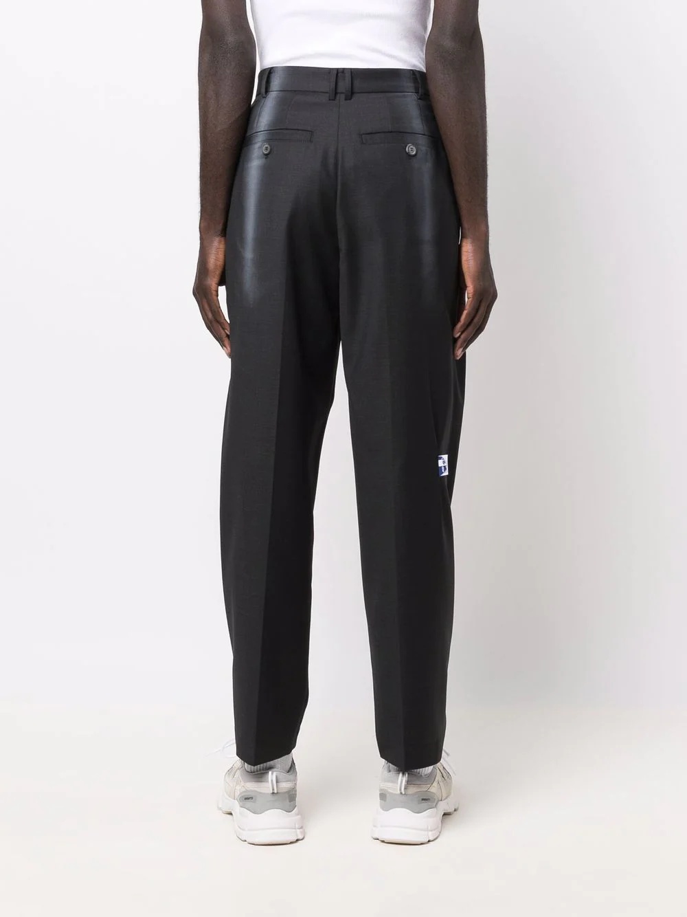 slogan print straight-leg trousers - 5