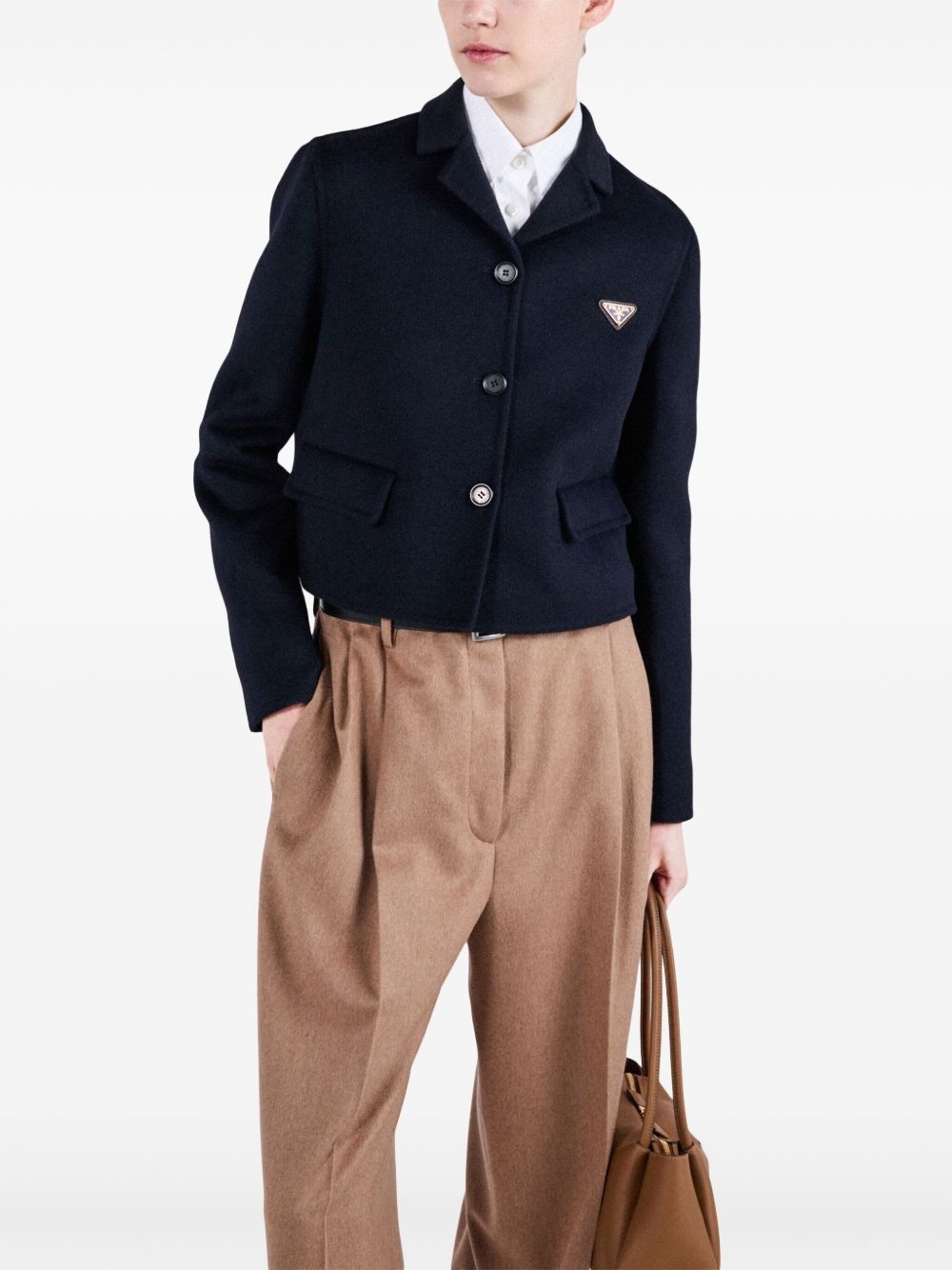 embroidered single-breasted jacket - 4
