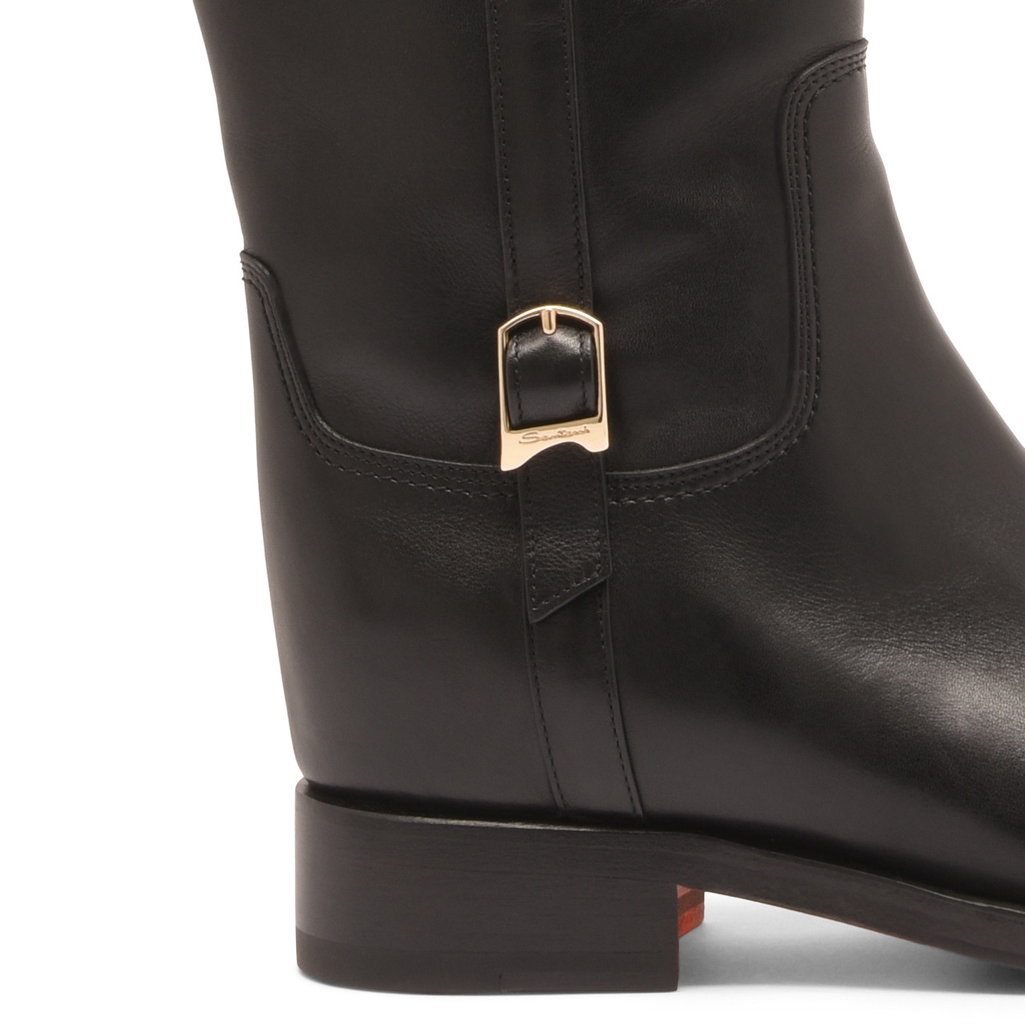 Women's black leather boot - 6