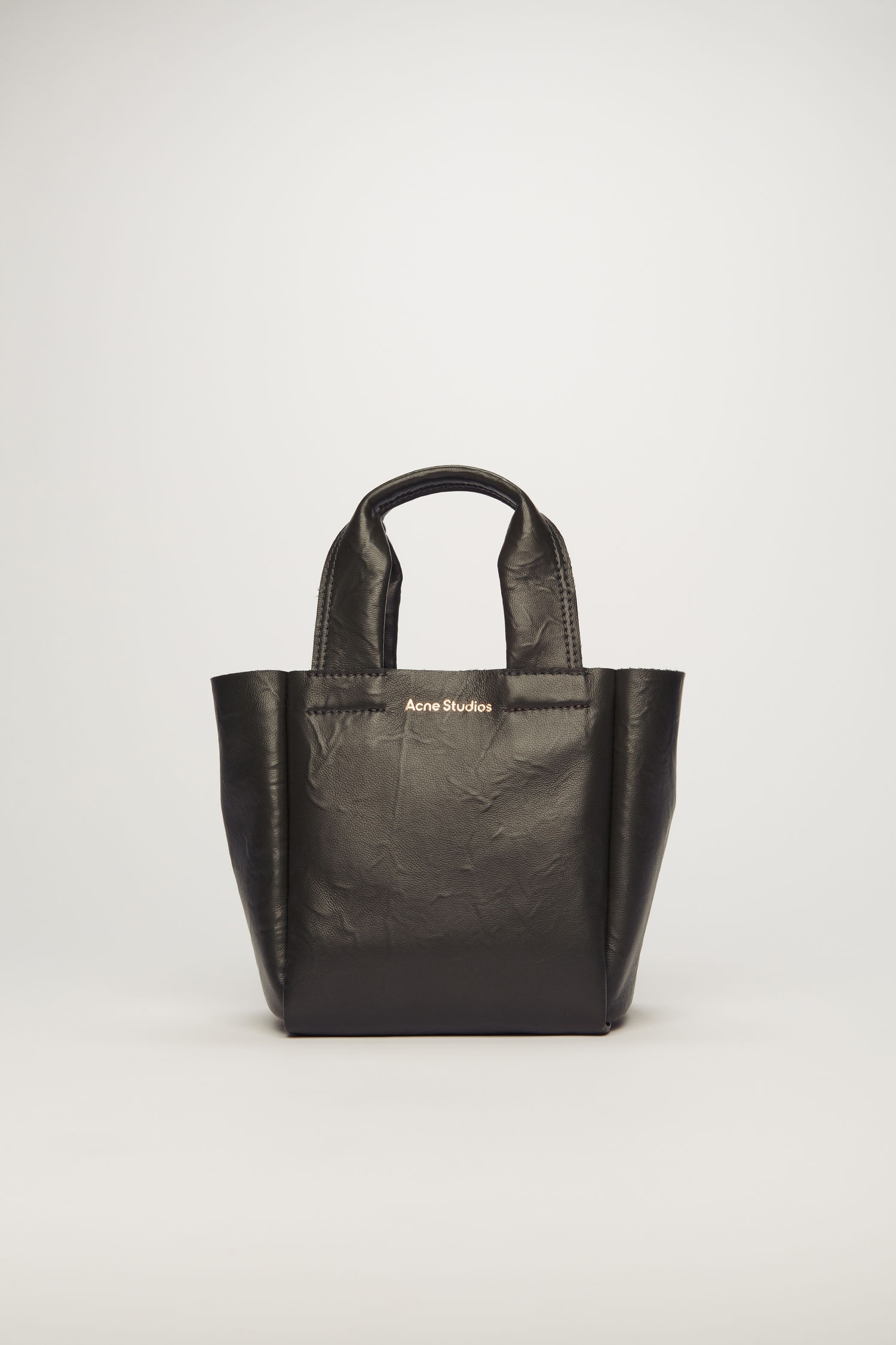 Mini leather tote bag black - 1