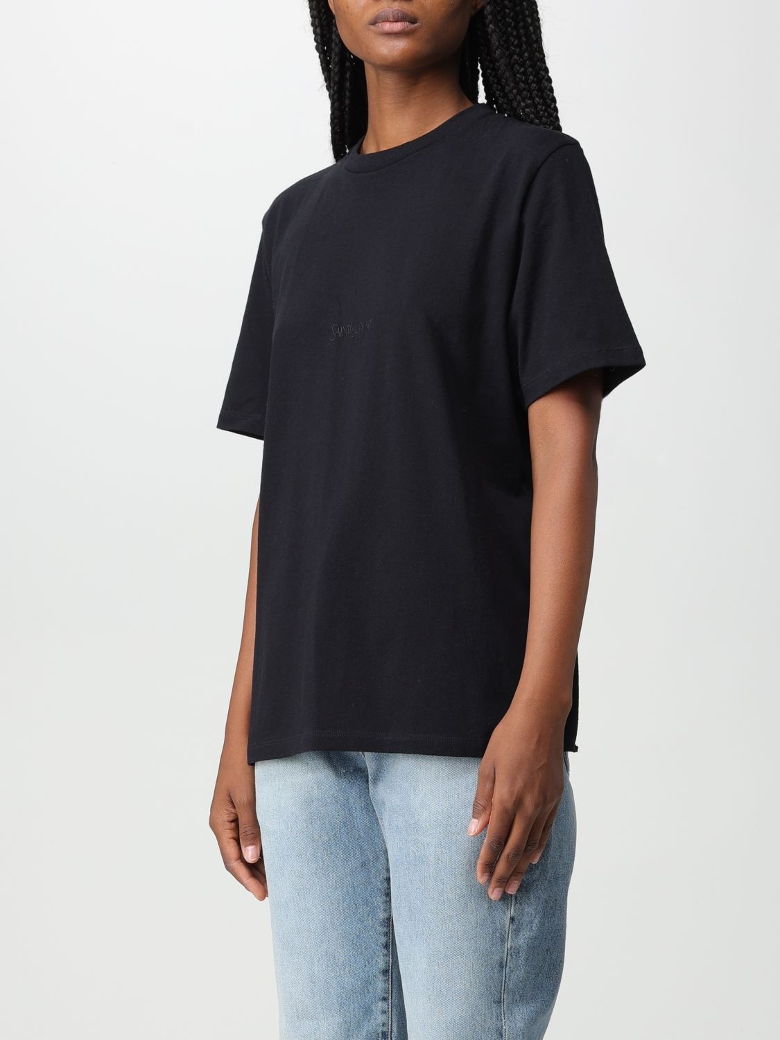 Saint Laurent T-shirt in organic cotton with logo - 4