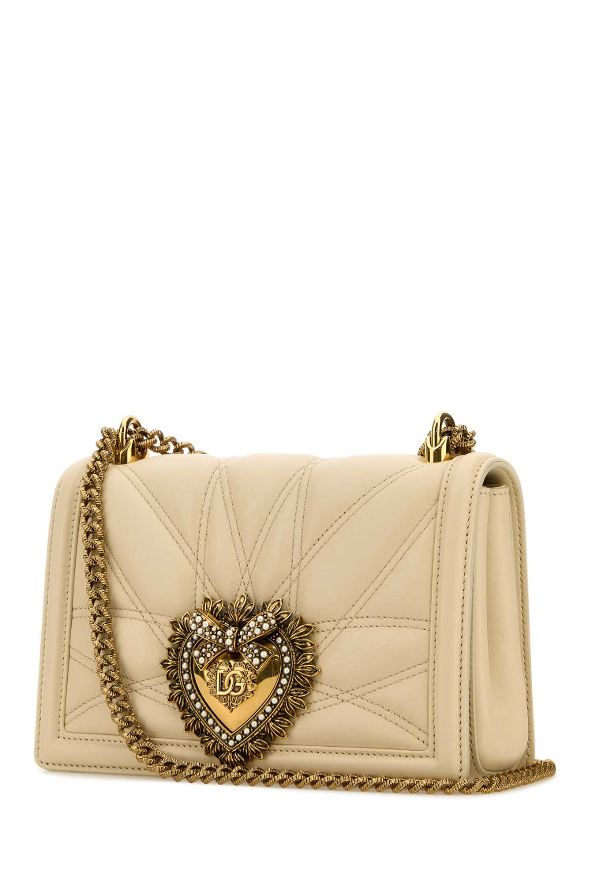 Dolce & Gabbana Women Ivory Nappa Leather Devotion Shoulder Bag - 2