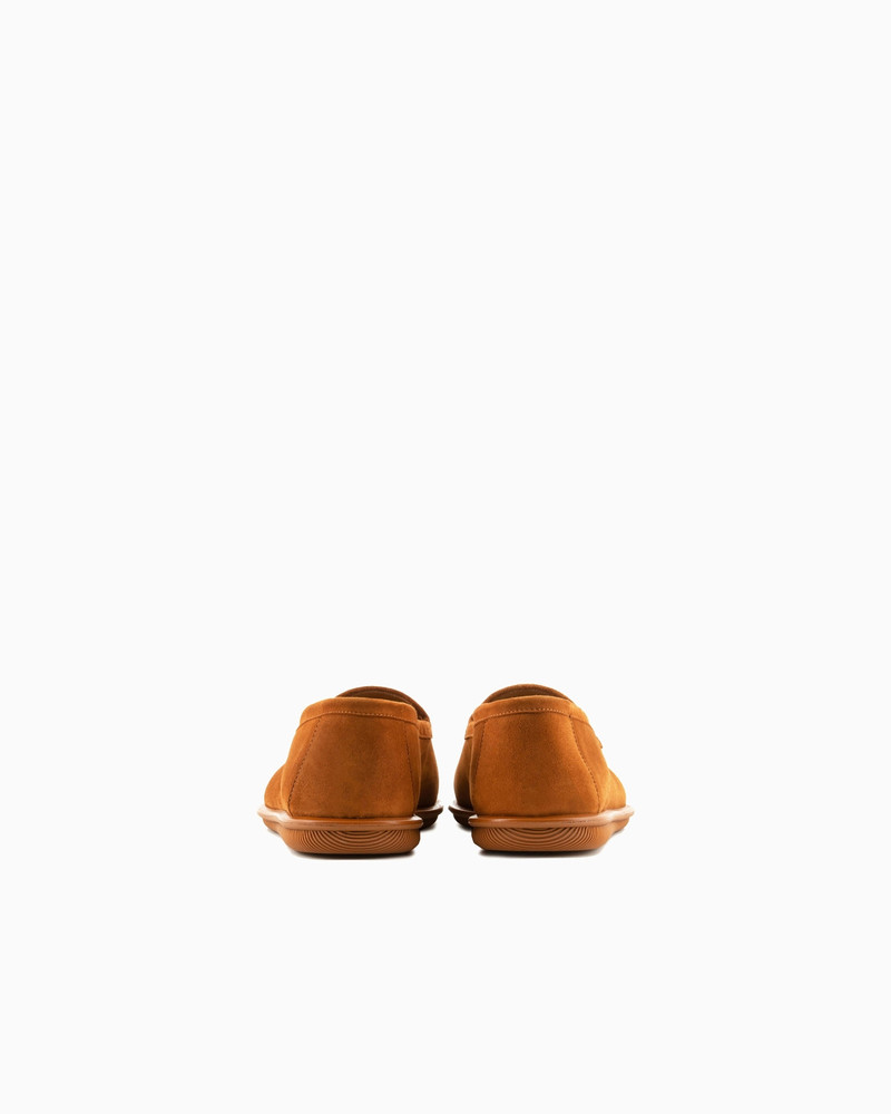 GIORGIO ARMANI Suede loafers with embroidered logo outlook