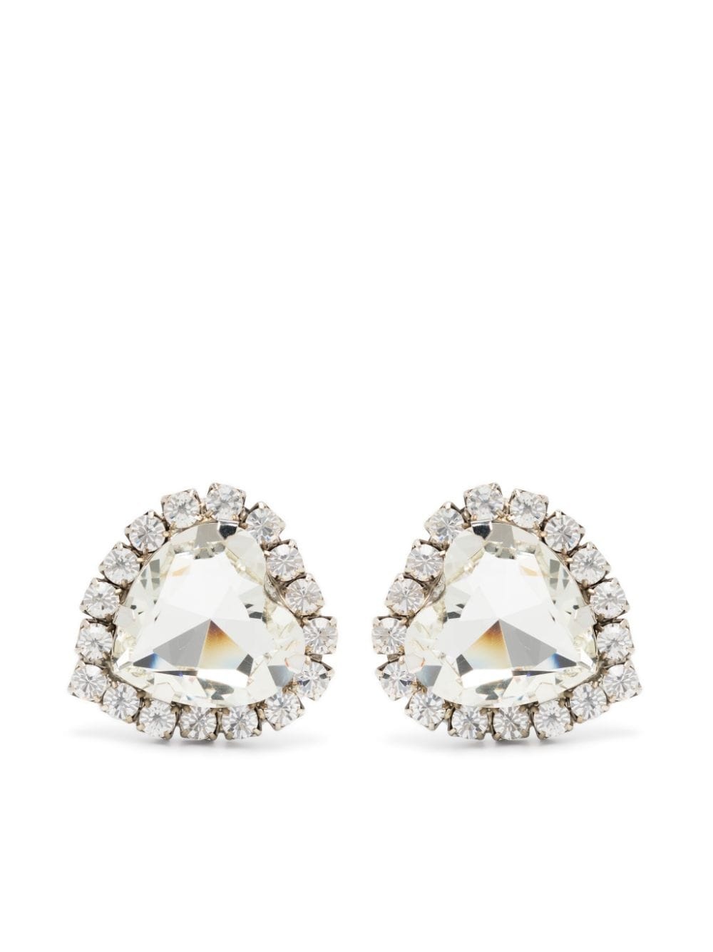 heart-motif crystal-embellished earrings - 1