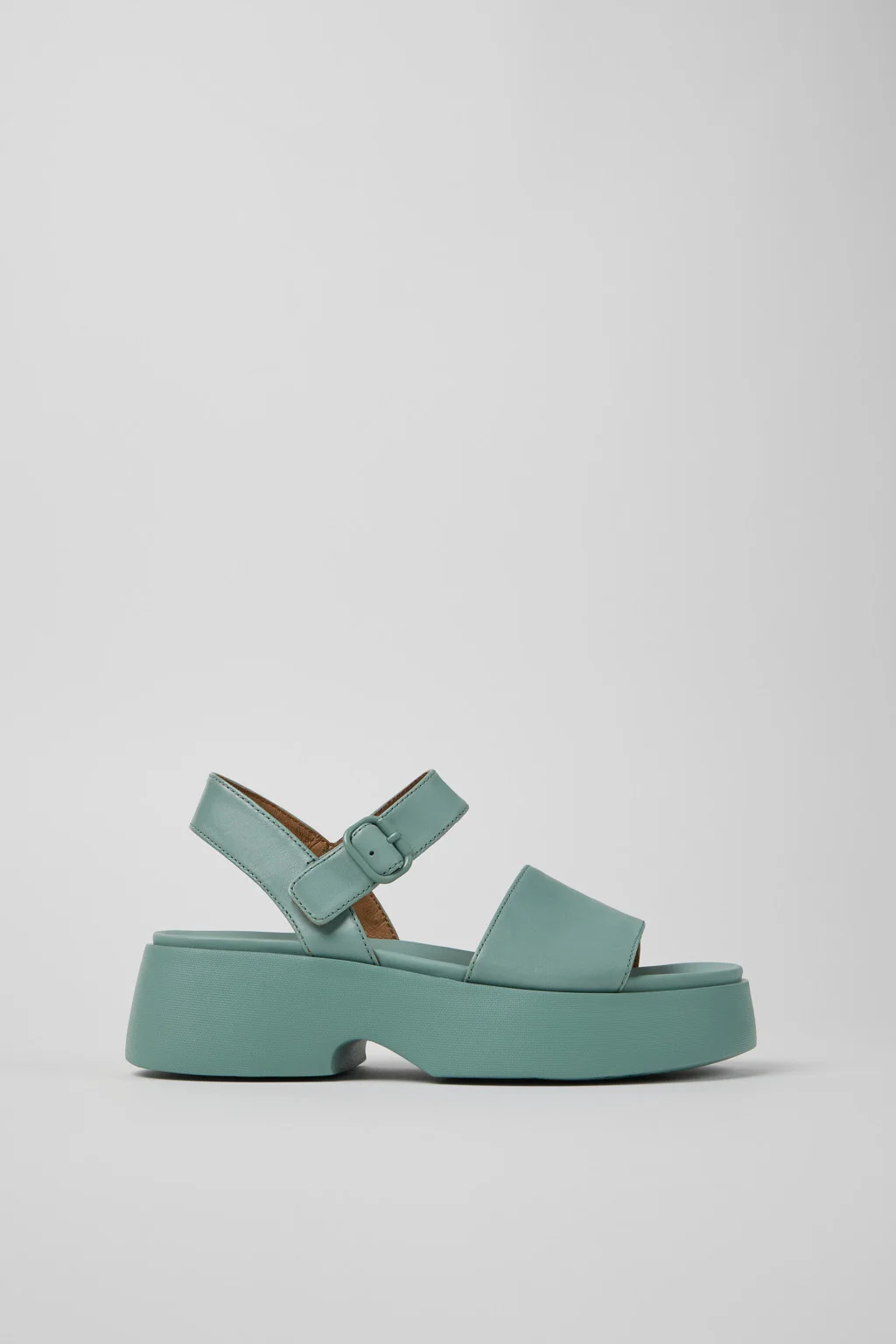 Tasha Green Leather Sandals for Women. - 1