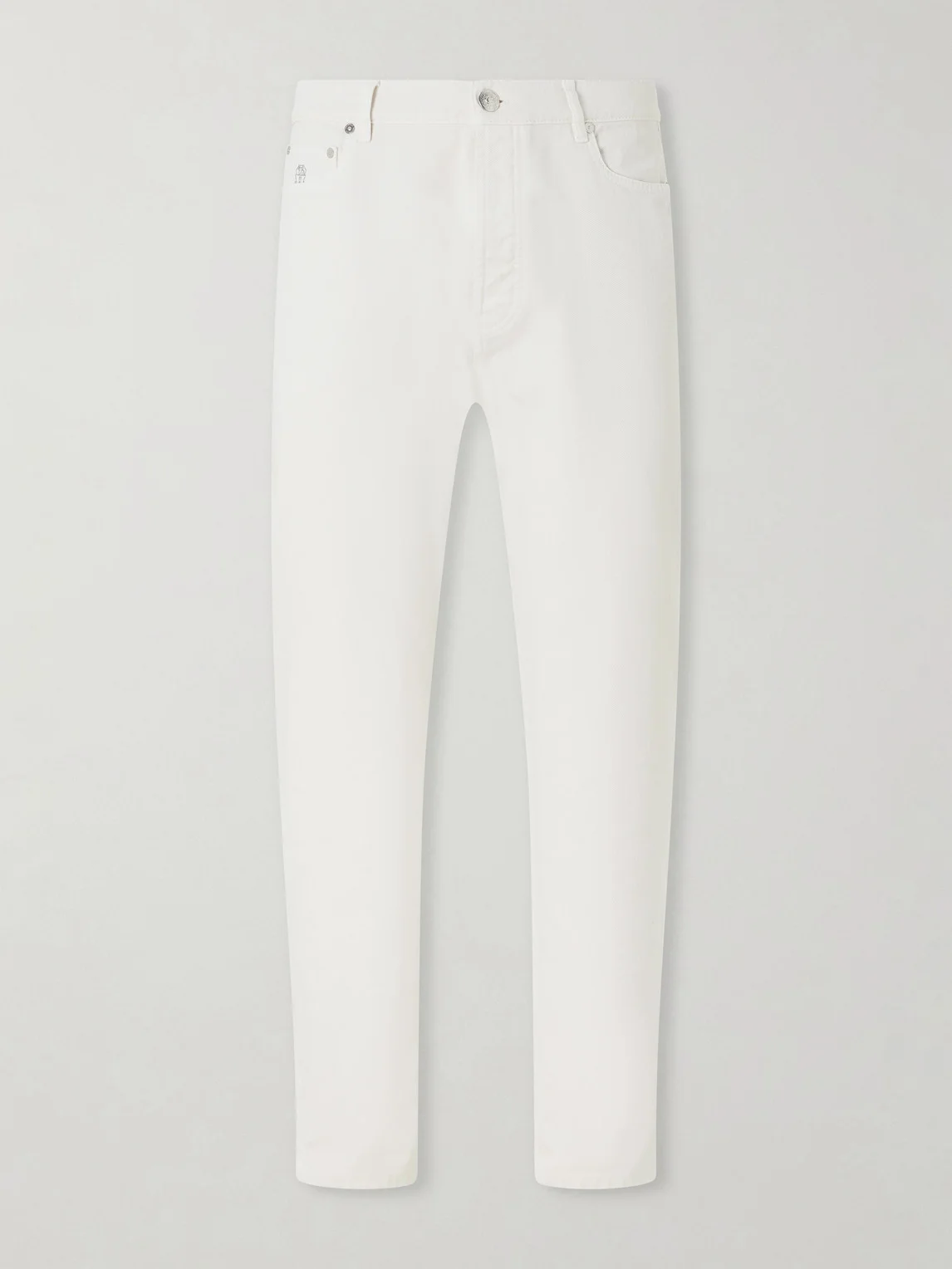 Slim-Fit Straight-Leg Logo-Embroidered Jeans - 1