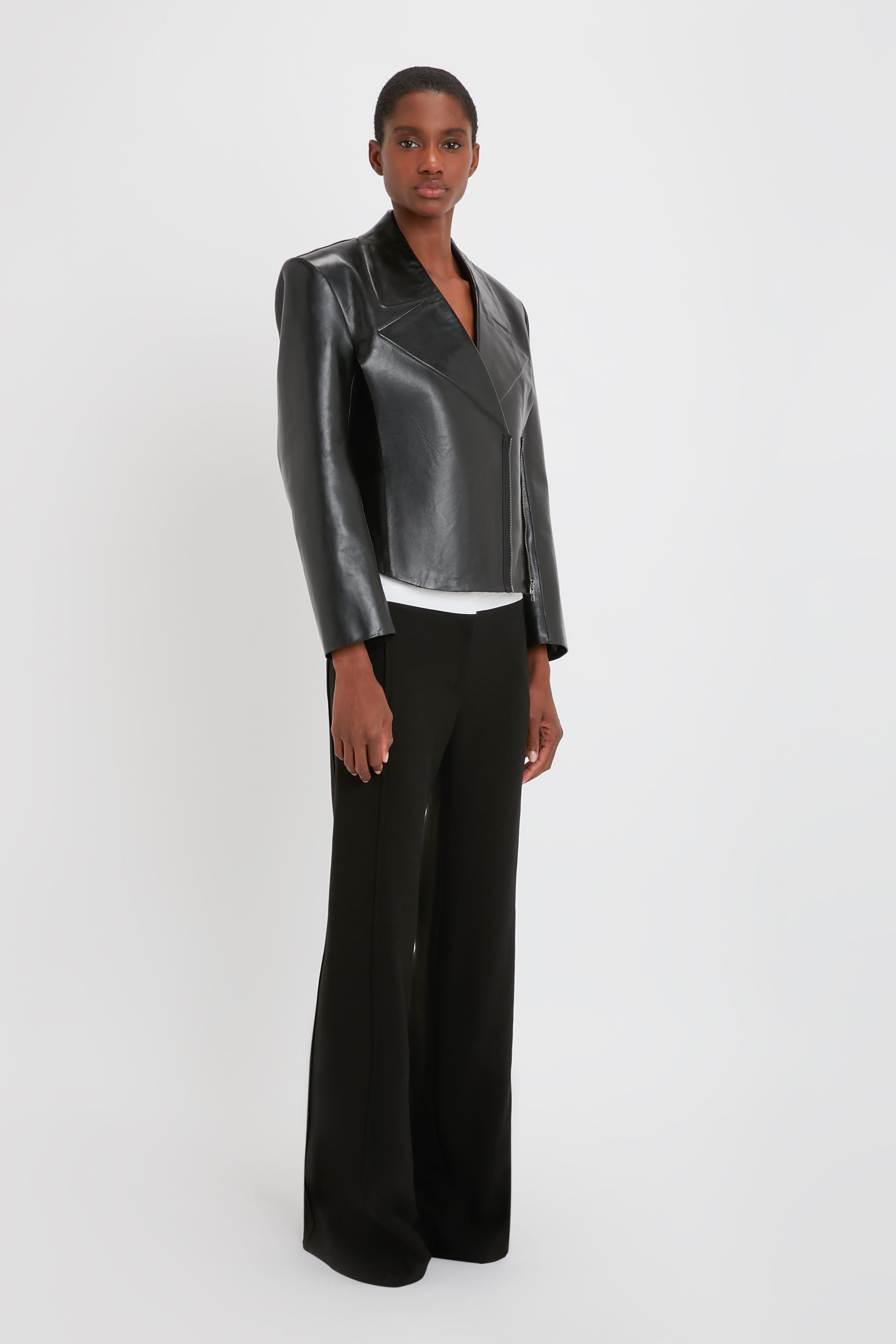 Tailored Biker Jacket In Black - 3