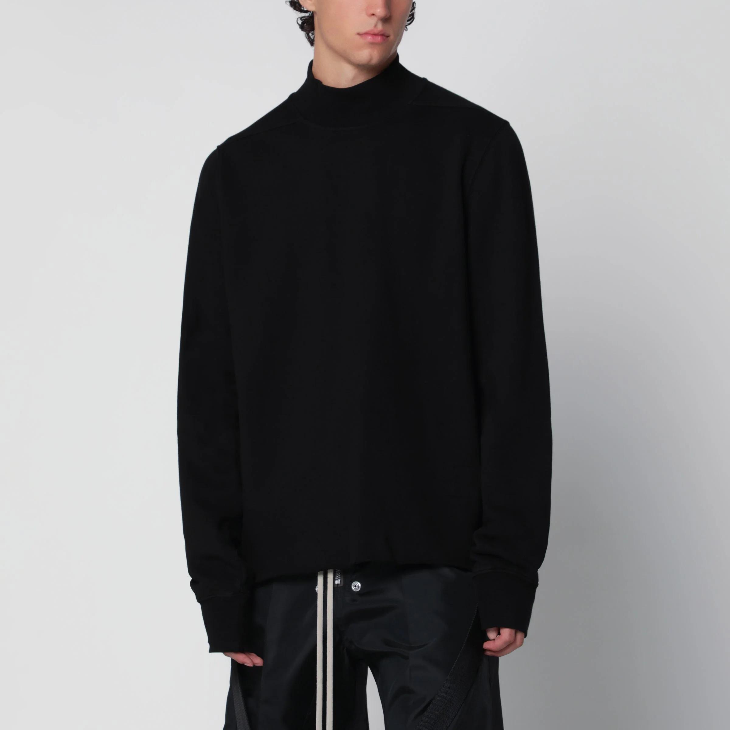 Black sweatshirt in cotton - 1