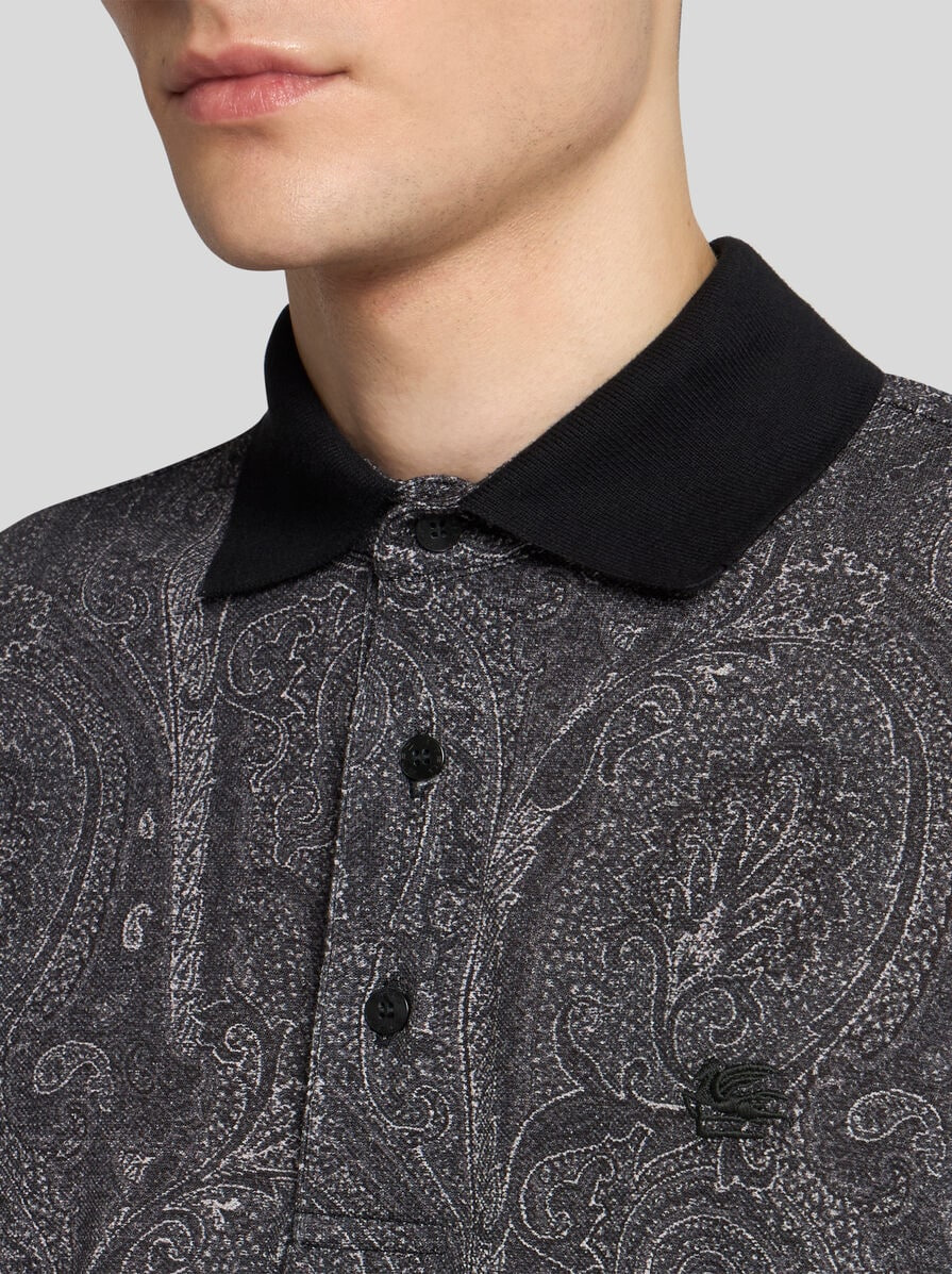 ALL-OVER FOLIAGE COTTON POLO SHIRT - 3