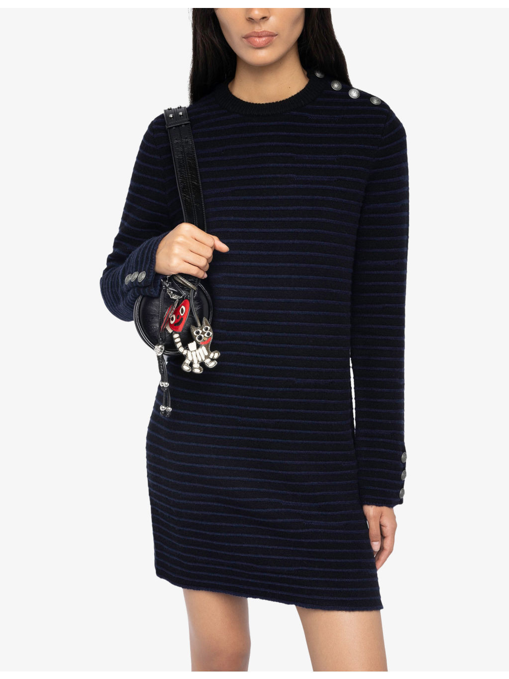 Striped Knitted Wool and Cashmere Mini Dress - 3