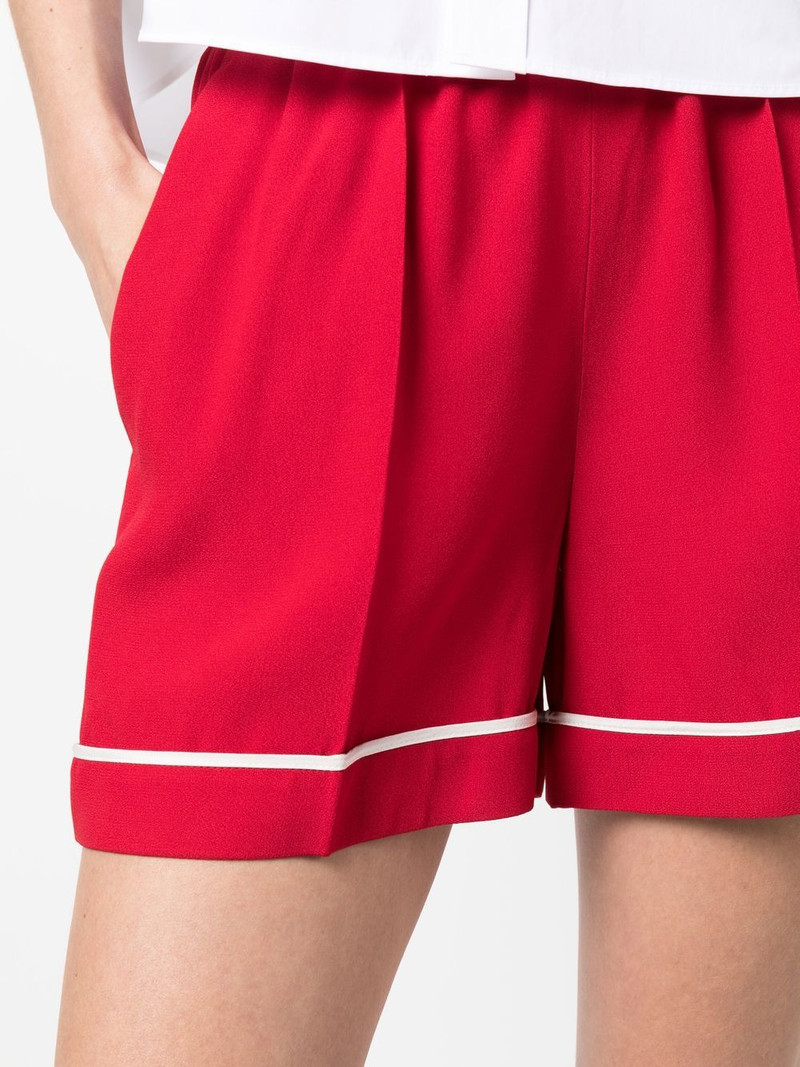 contrast-trim crepe shorts 5