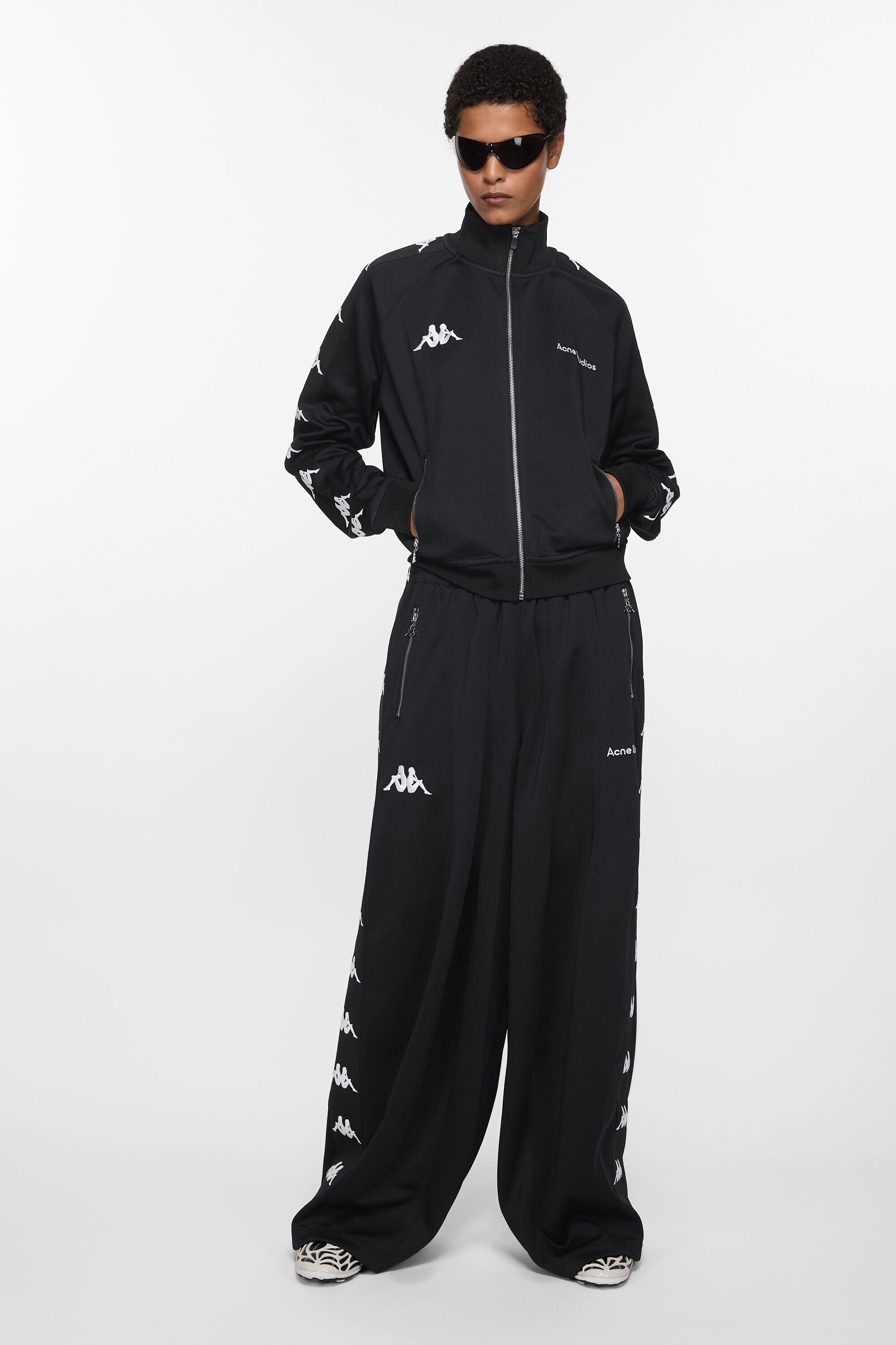 Relaxed fit trousers - Acne Studios x Kappa - Black - 4