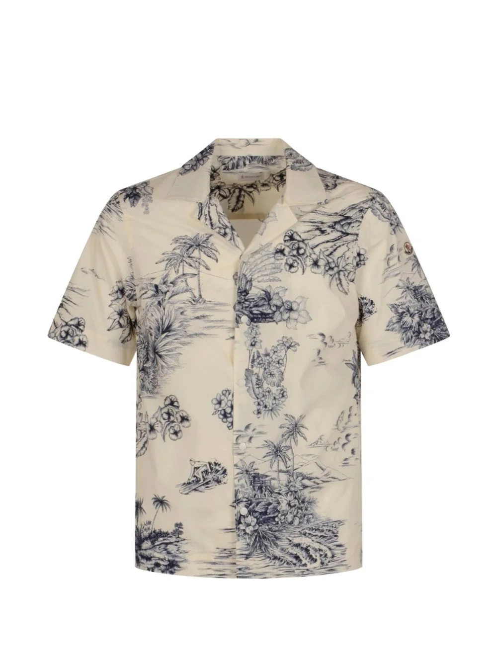 tropical-print short-sleeves shirt - 1