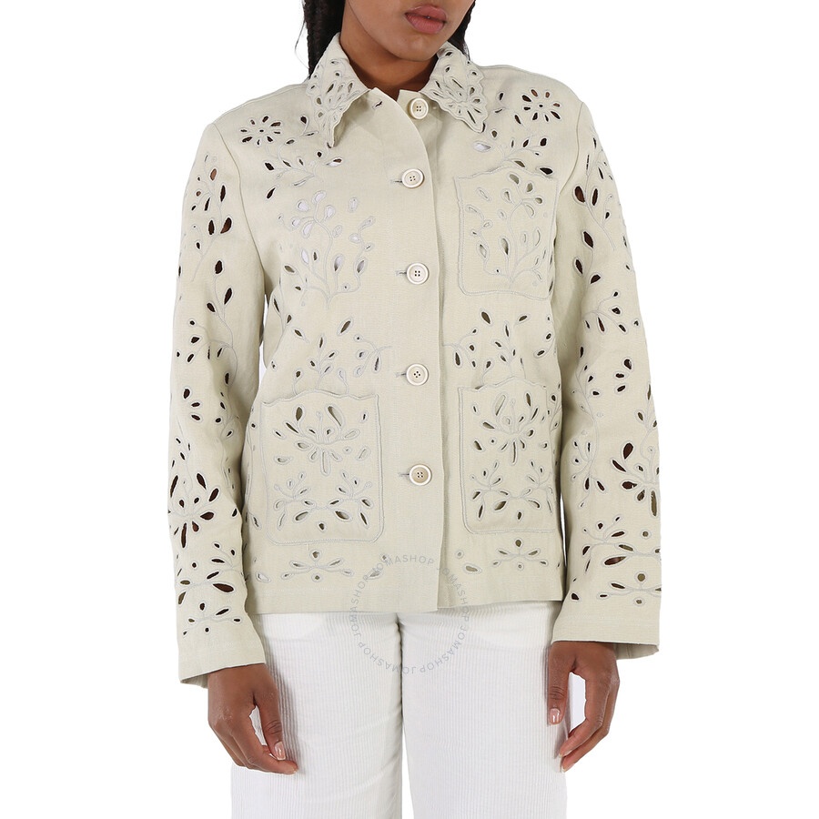 Chloe Ladies Embroidered Overshirt Jacket - 3
