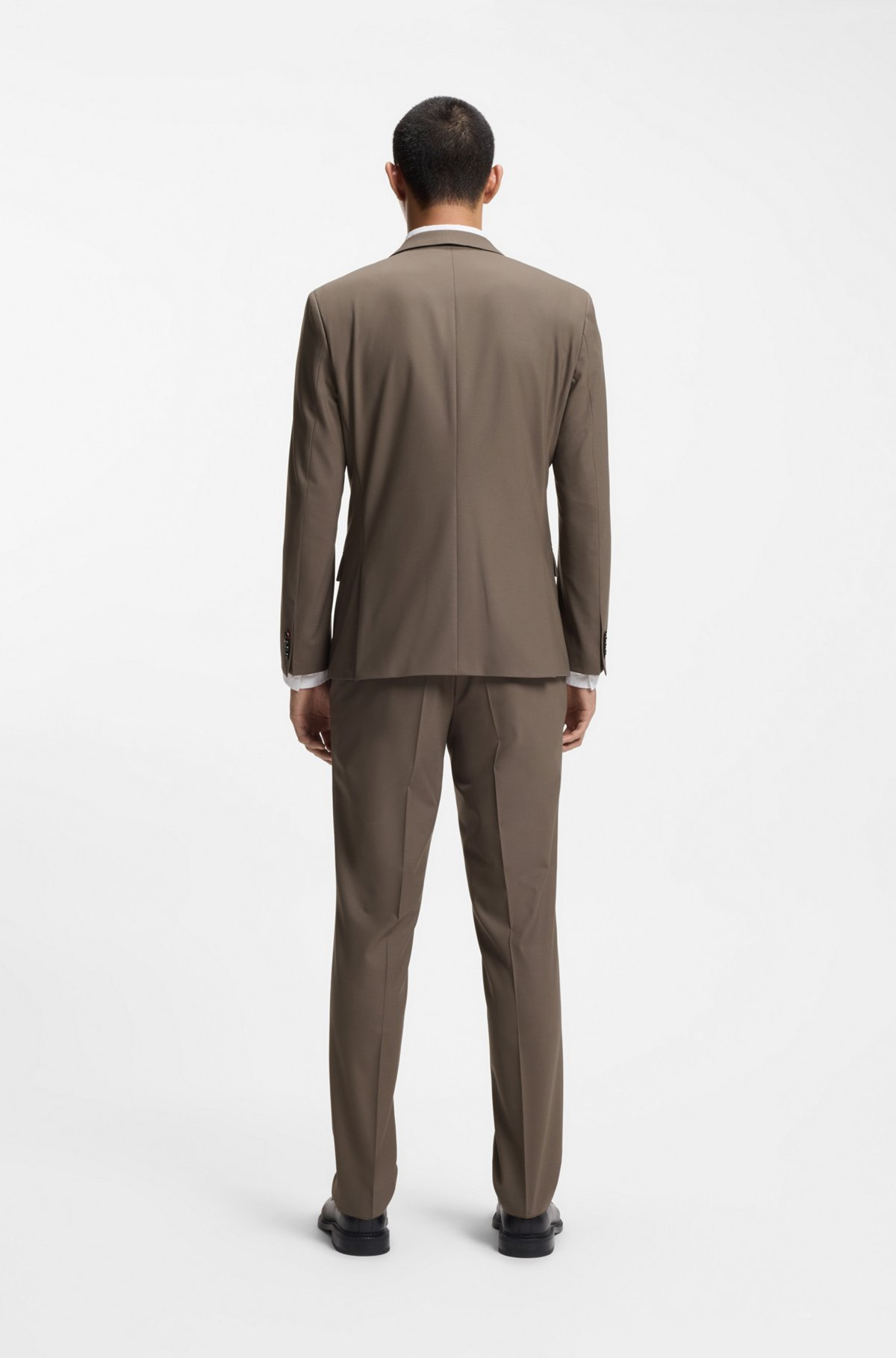 THREE-PIECE SLIM-FIT SUIT IN WOOL-BLEND POPLIN - 3