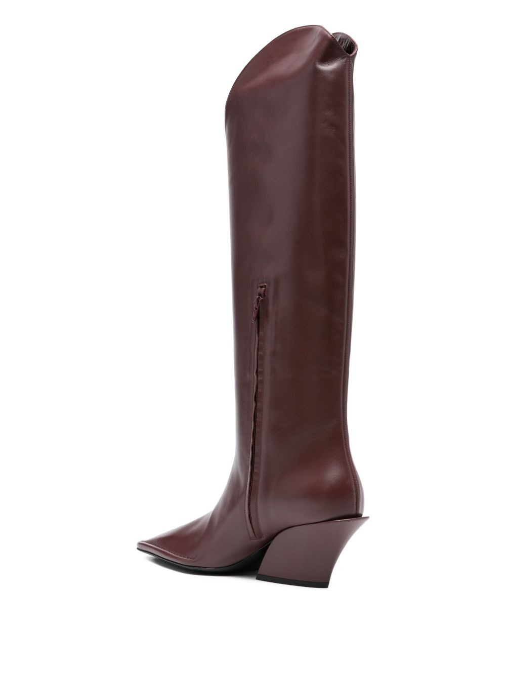 70mm pointed-toe leather boots - 3