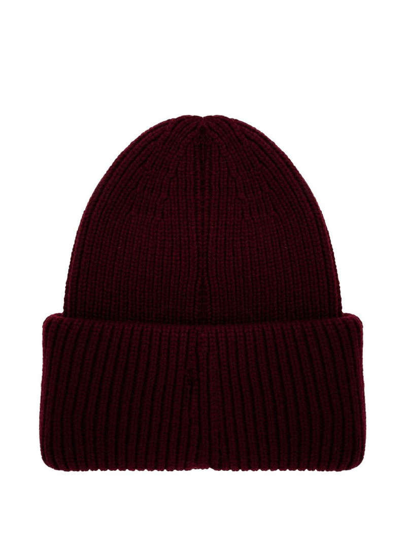 Moncler ribbed logo-patch beanie outlook